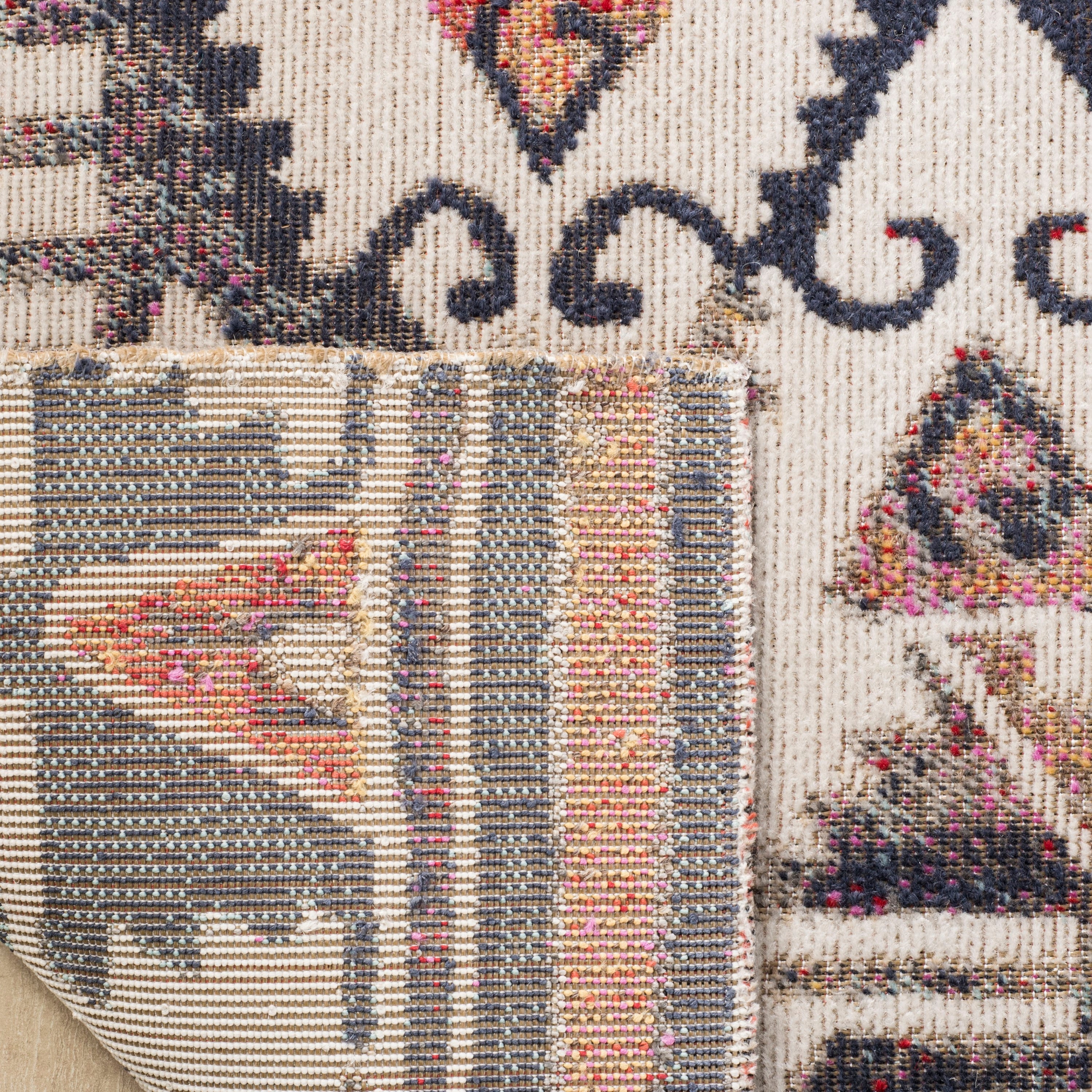 Rust and Multicolor Geometric 8' x 10' Synthetic Area Rug