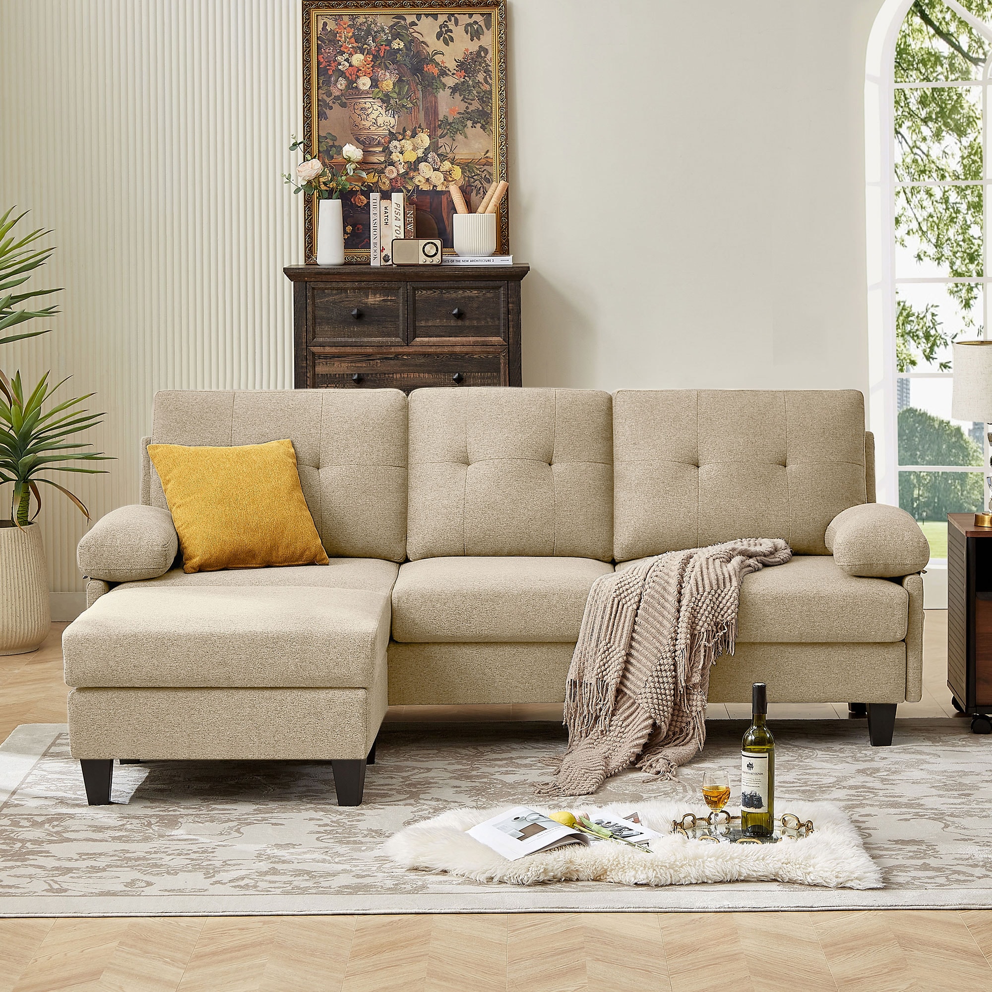 Jarenie YMX08BE 86.22 Modern Beige 4 -seater Sectional