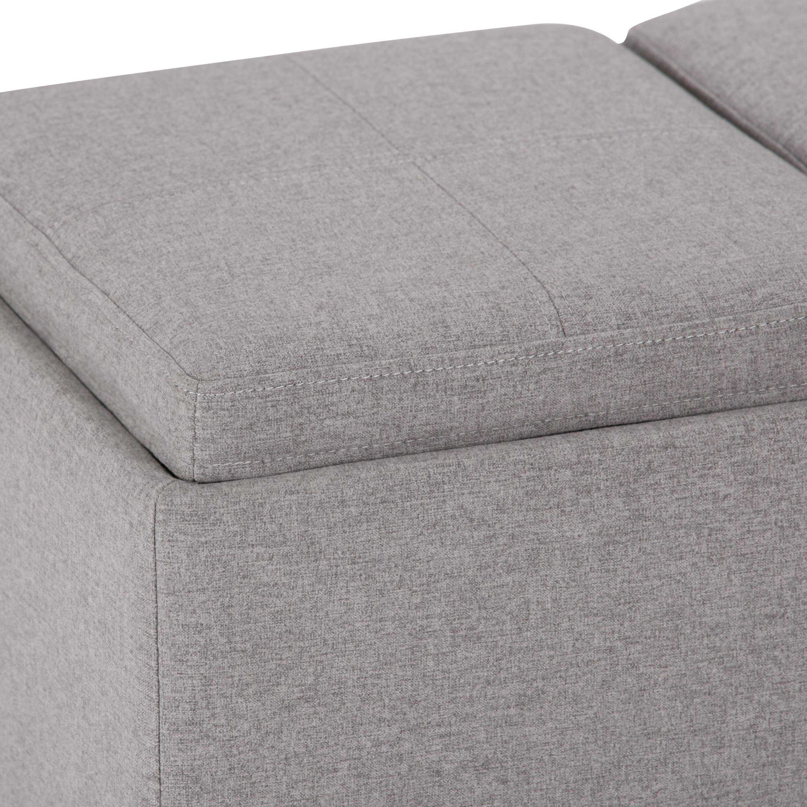 Simpli Home Avalon Modern Cloud Grey Storage Ottoman in the Ottomans & Poufs  department at