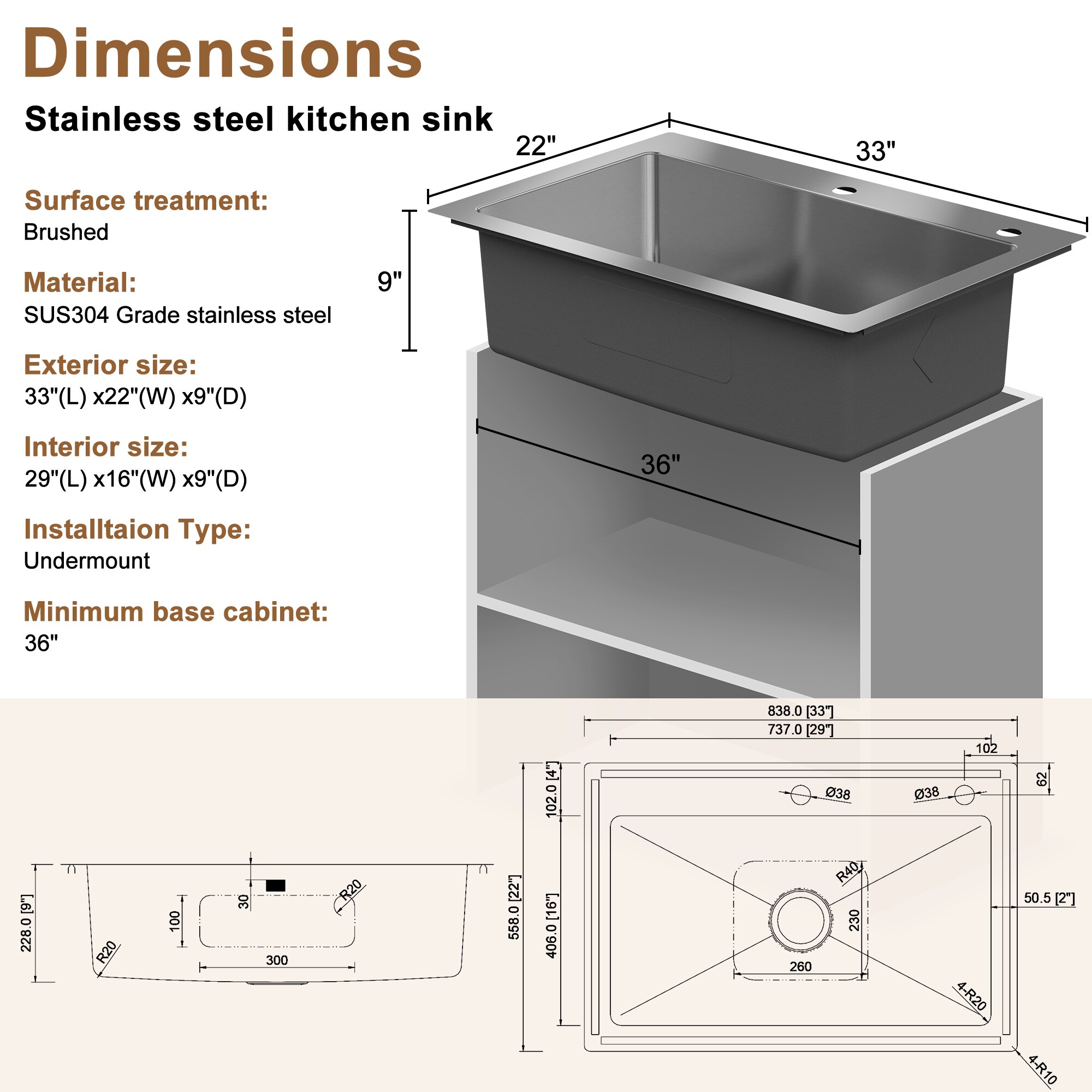 Vanityfus VFKE05045TS3322 Kitchen-Sinks - View #3