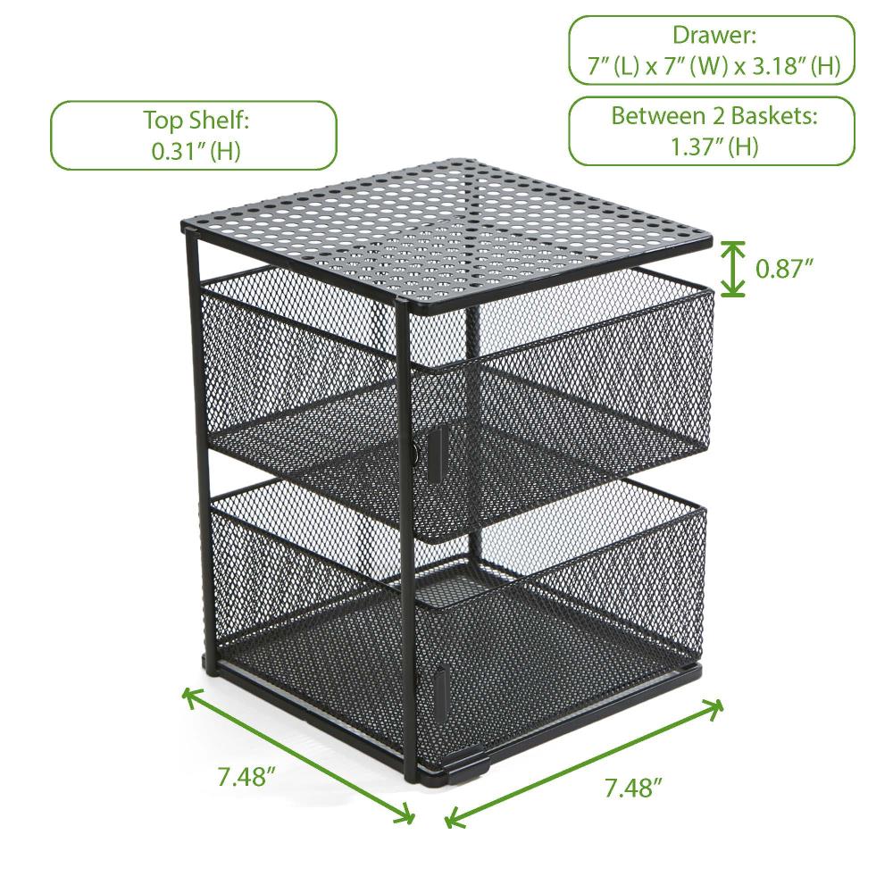 Mind Reader 2 Tier Mesh Storage Basket Organizer, Home, Kitchen, Pink