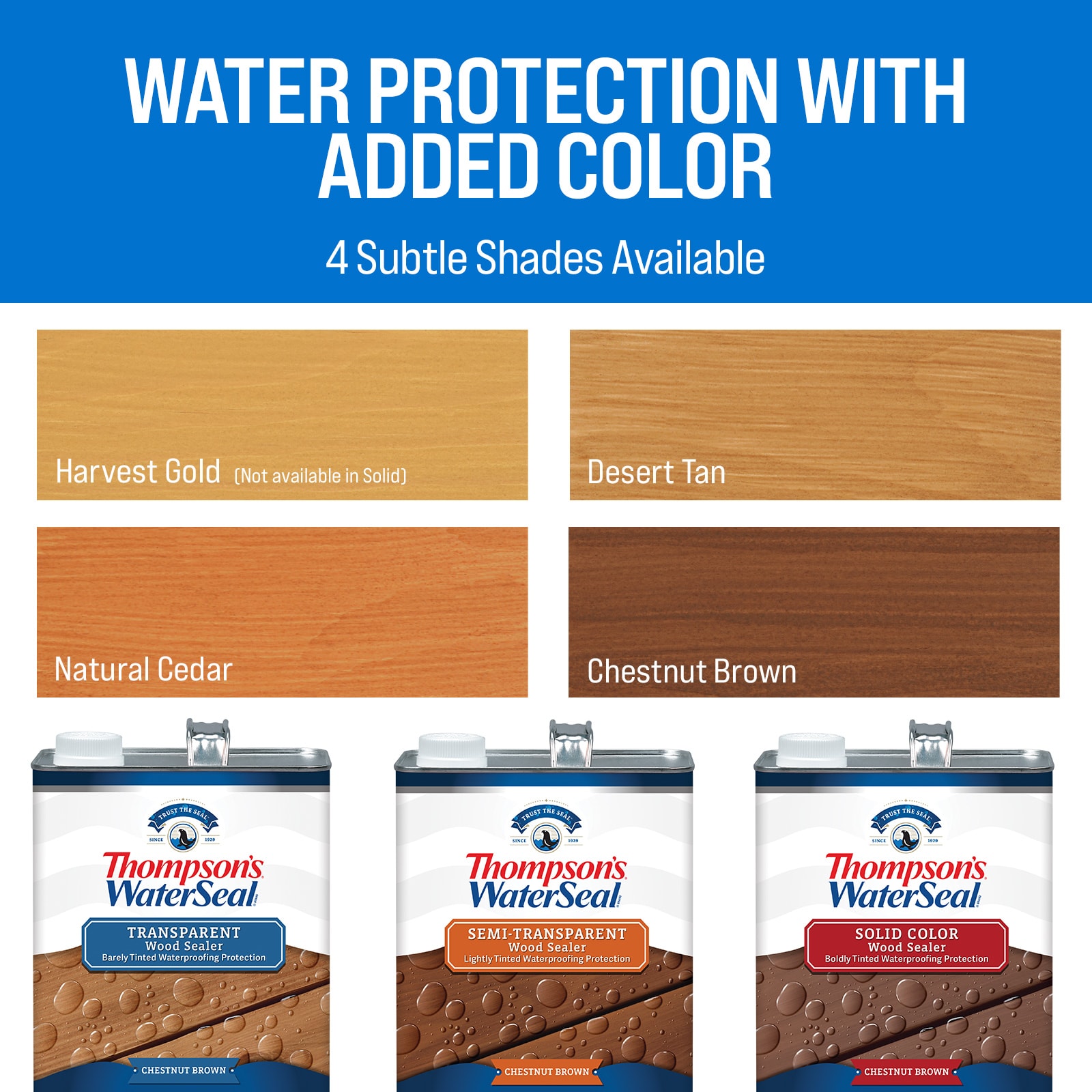 Thompson's WaterSeal Semi-Transparent Waterproofing Wood Stain and Sealer,  Chestnut Brown, 1 Gallon 
