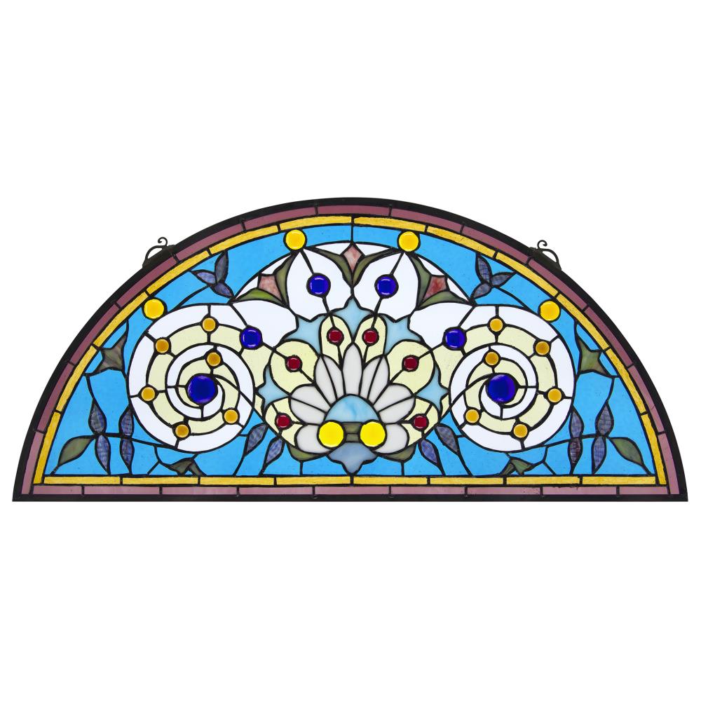 Design Toscano TF28036 14.5-in H x 32-in W Floral/Plants Stained Glass Panel