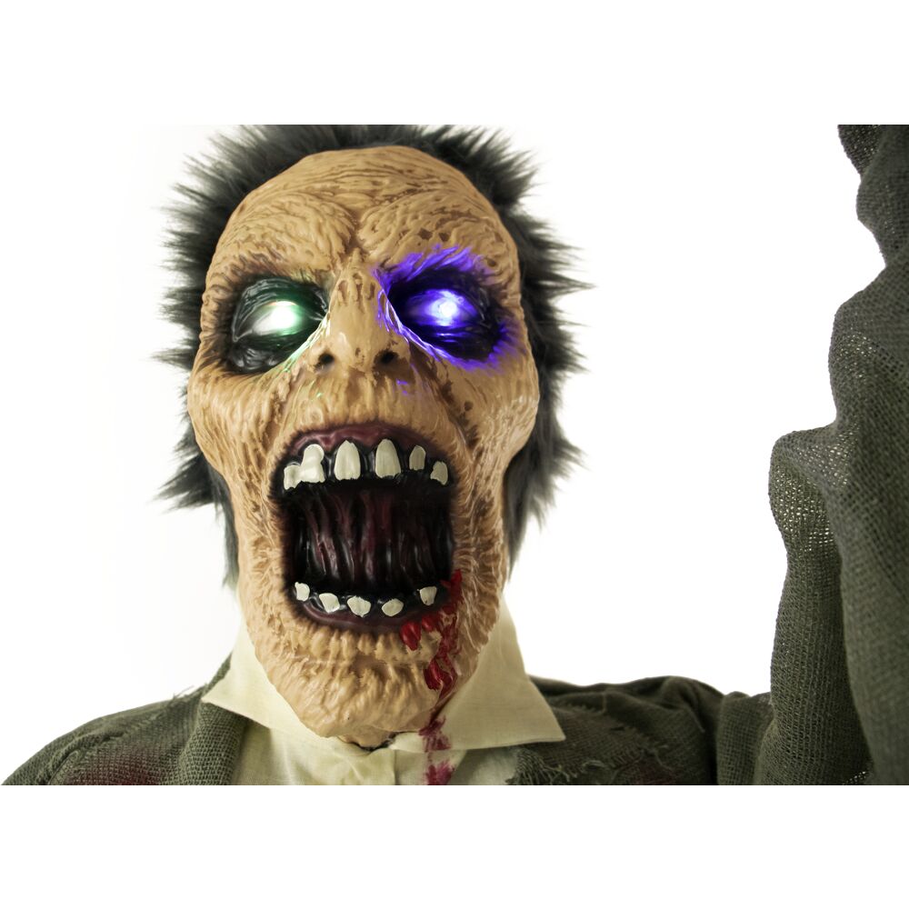 Smiffys Men's Decaying Zombie Mask with Hair