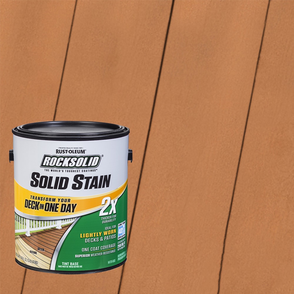 Rust-Oleum 319746T RockSolid 2X Solid Stain Pre-Tinted Cedarstone Solid Exterior Wood Stain and Sealer in One ( 1-gallon )