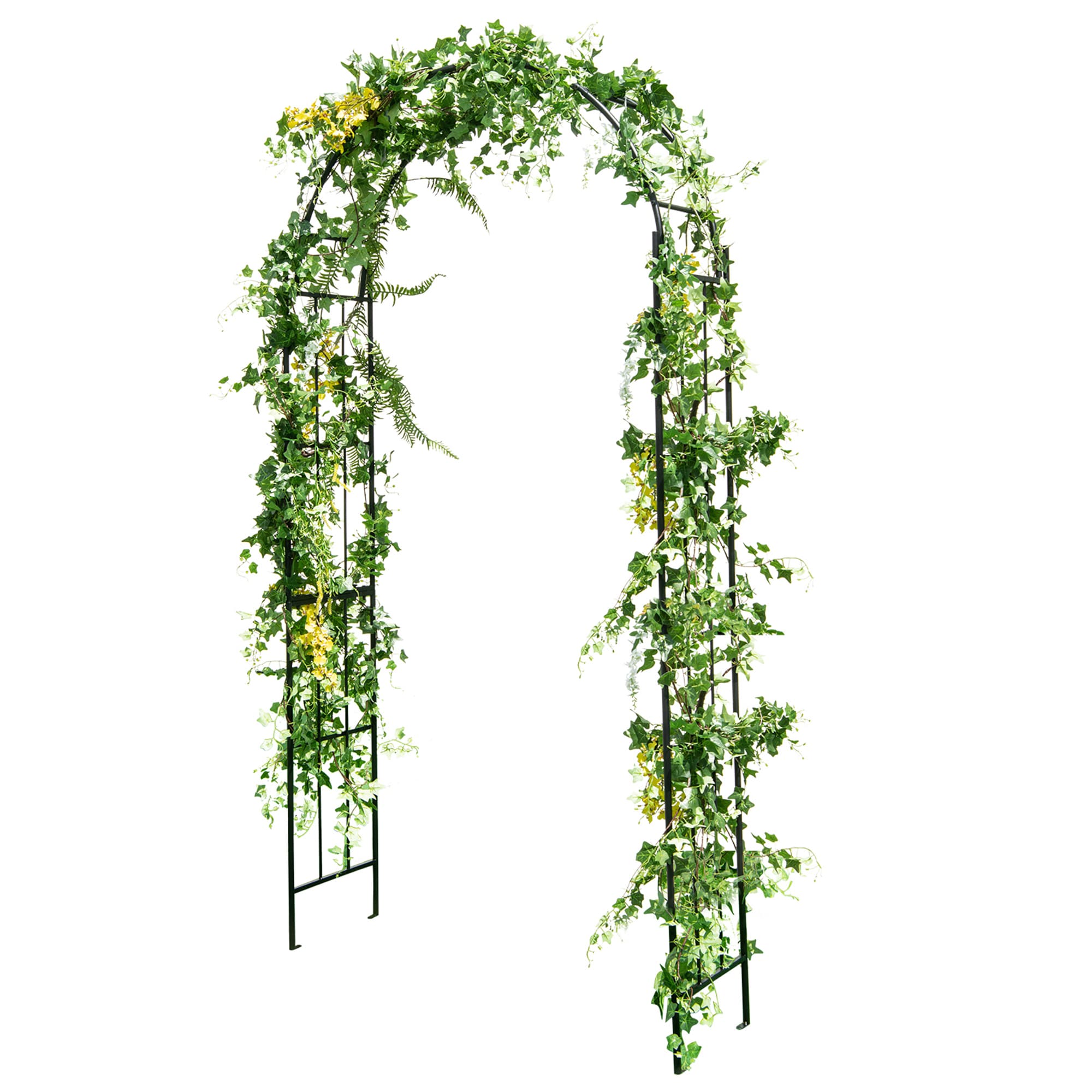 Costway - 1.16-ft W x 7.54-ft H Arched Black Steel Garden Arbor