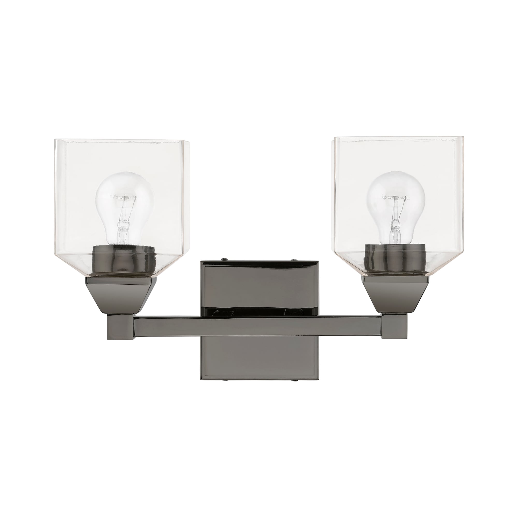 Livex Lighting 16772-46 Aragon 15-in 2-Light Black Chrome Transitional Vanity Light