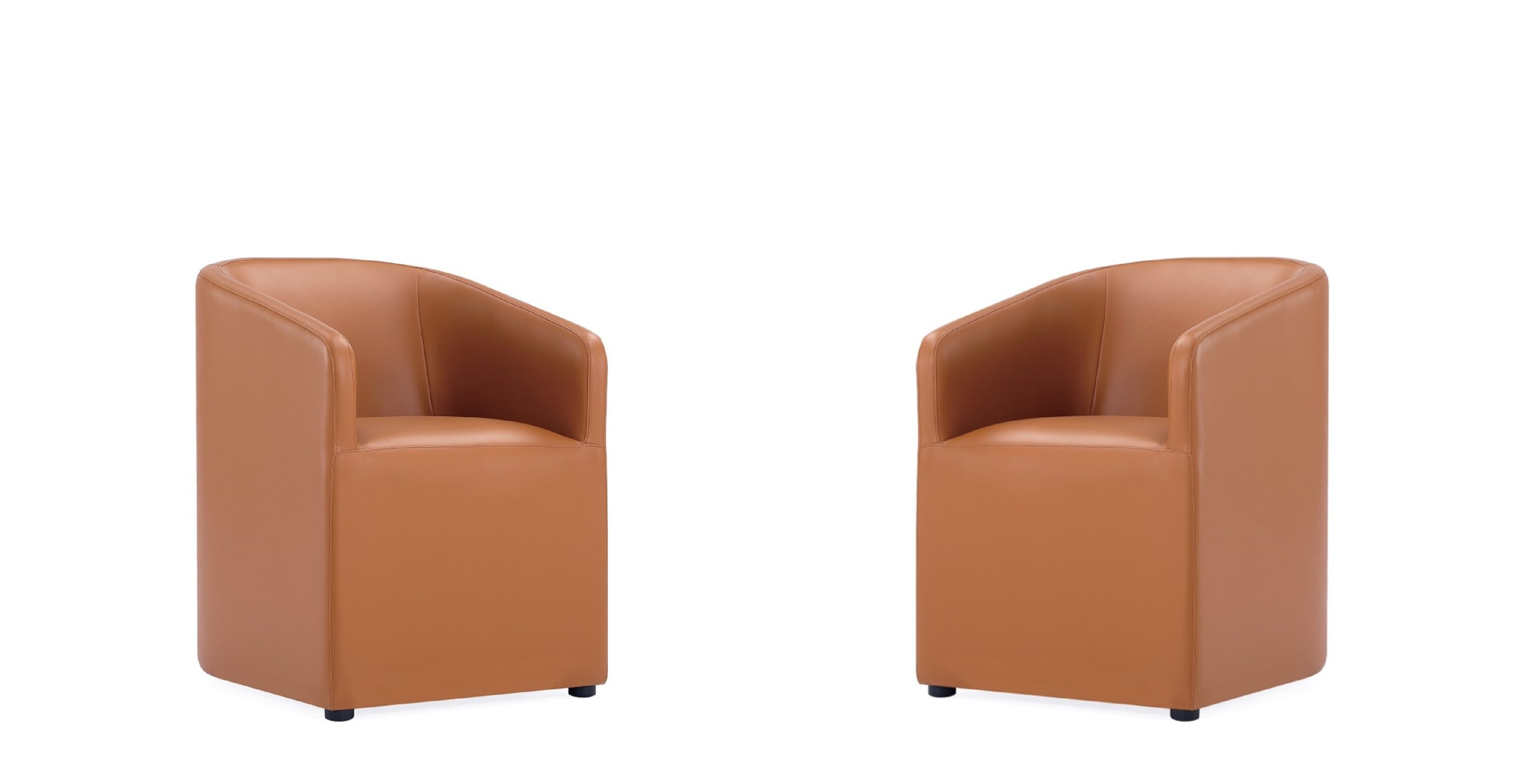 Saddle Faux Leather Upholstered Arm Chair Set