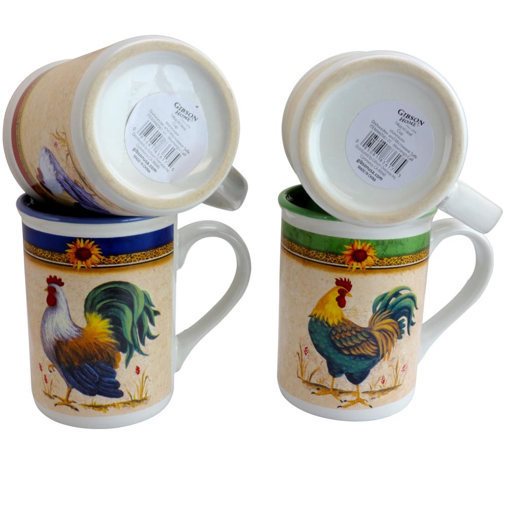 Rooster Bird Porcelain Measuring Cups, Set of 4