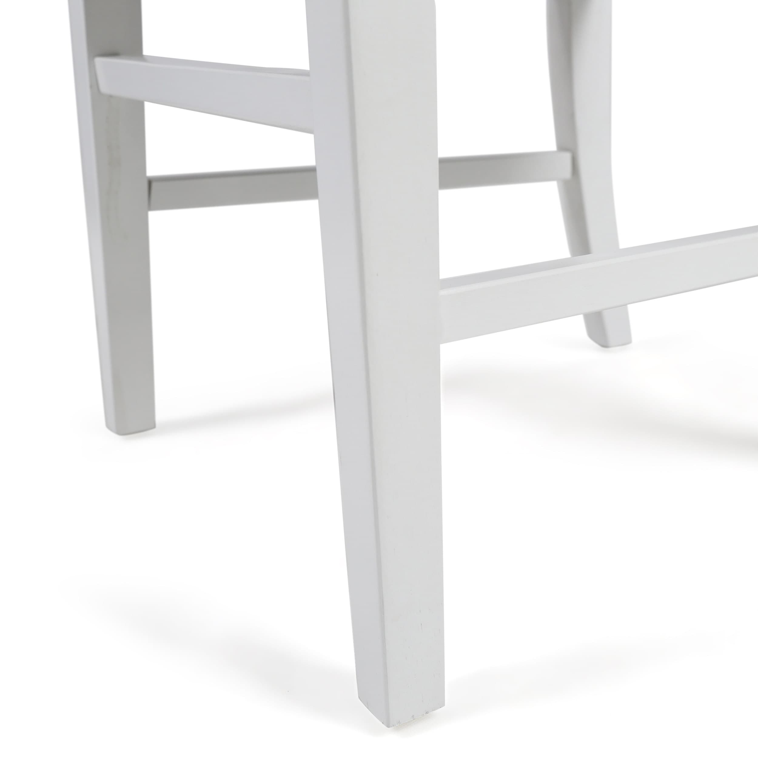 Rustic Acacia Wood Dining Chairs in White and Walnut, Set of 2