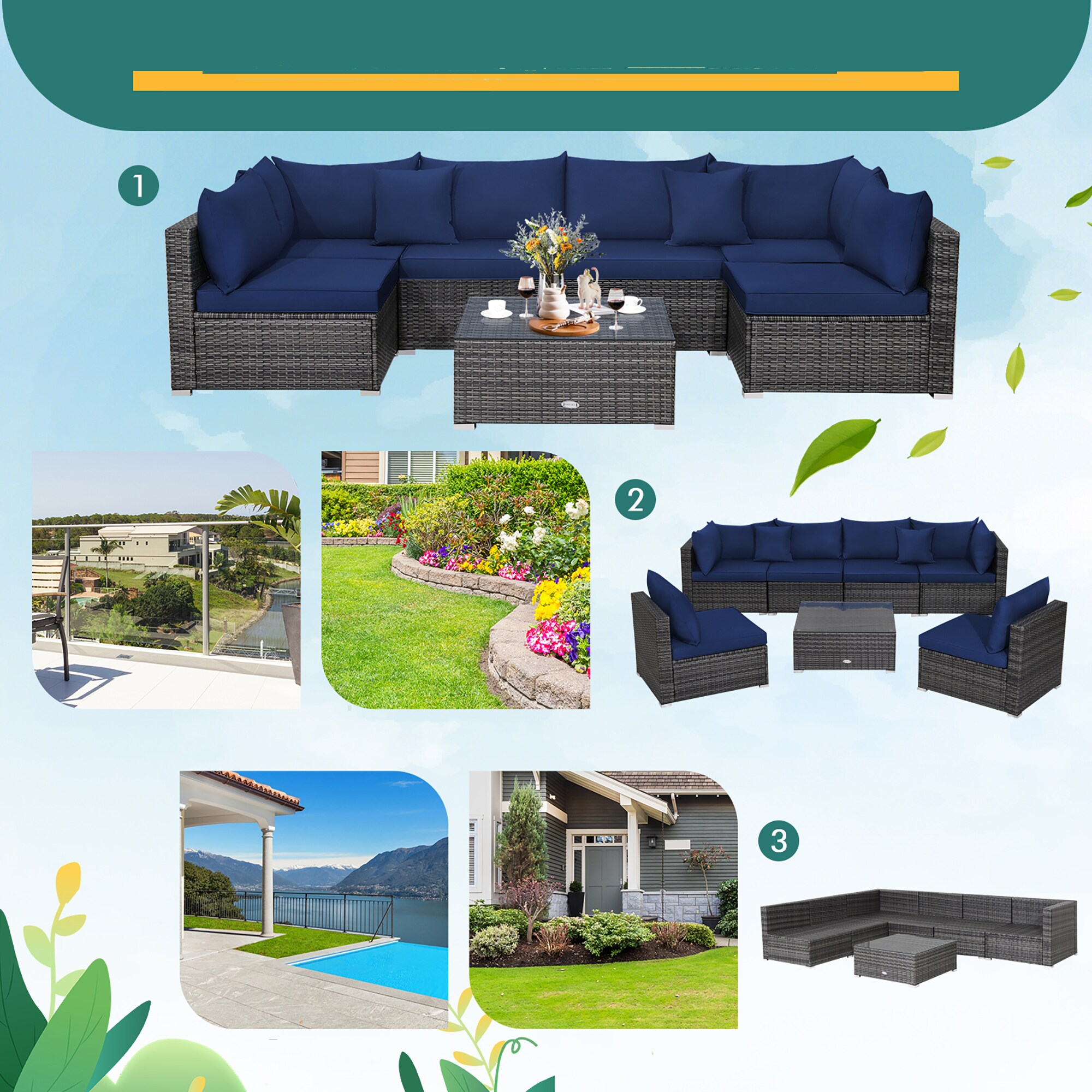 Costway HW70439NY+ Patio-Conversation-Sets - View #6