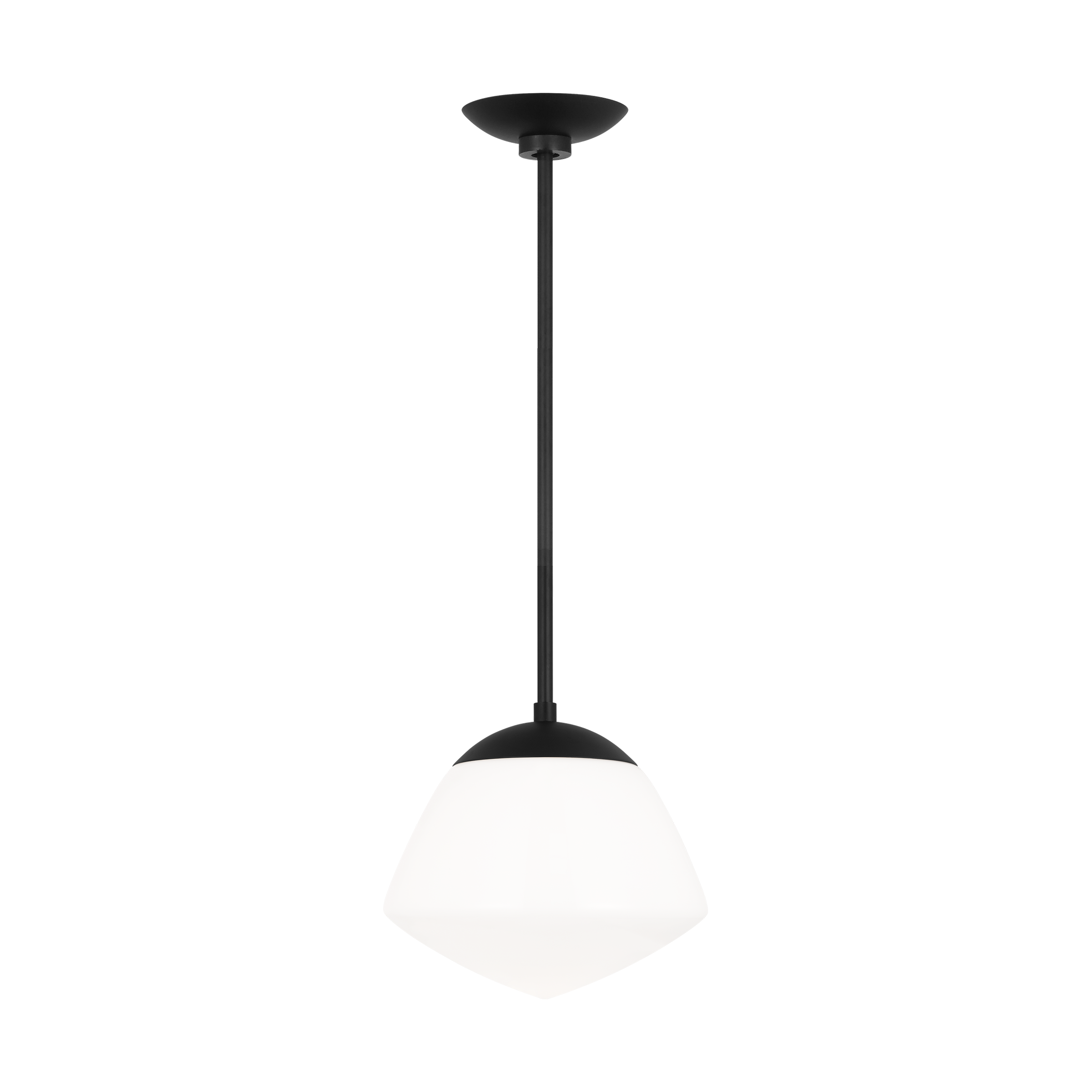 ED by Ellen DeGeneres EP1351MBK Milne 1 -Light Midnight Black Modern/contemporary White glass Geometric Medium Hanging Pendant light