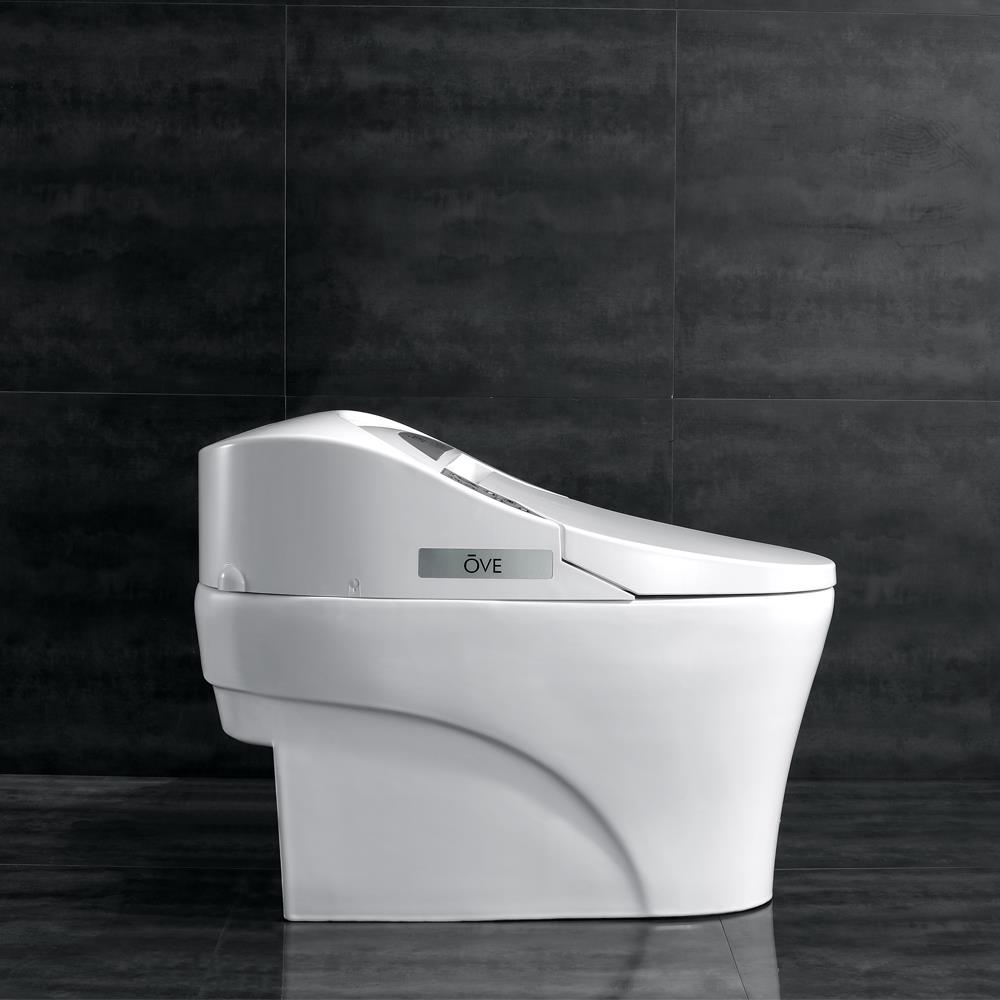 OVE Decors White Elongated Standard Height Smart Soft Close Toilet 12 ...