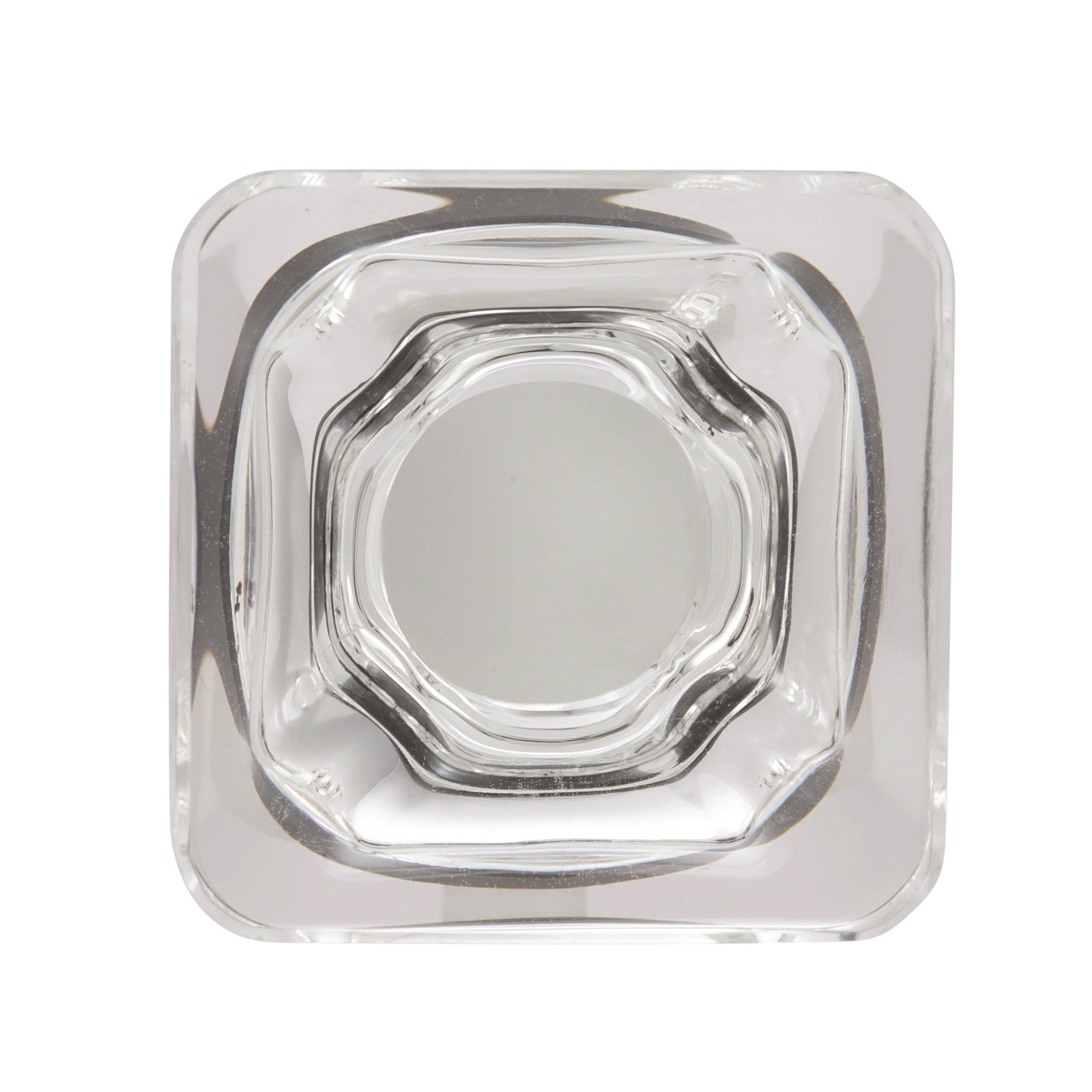 Glacio Clear and Oil-Rubbed Bronze Square Cabinet Knob