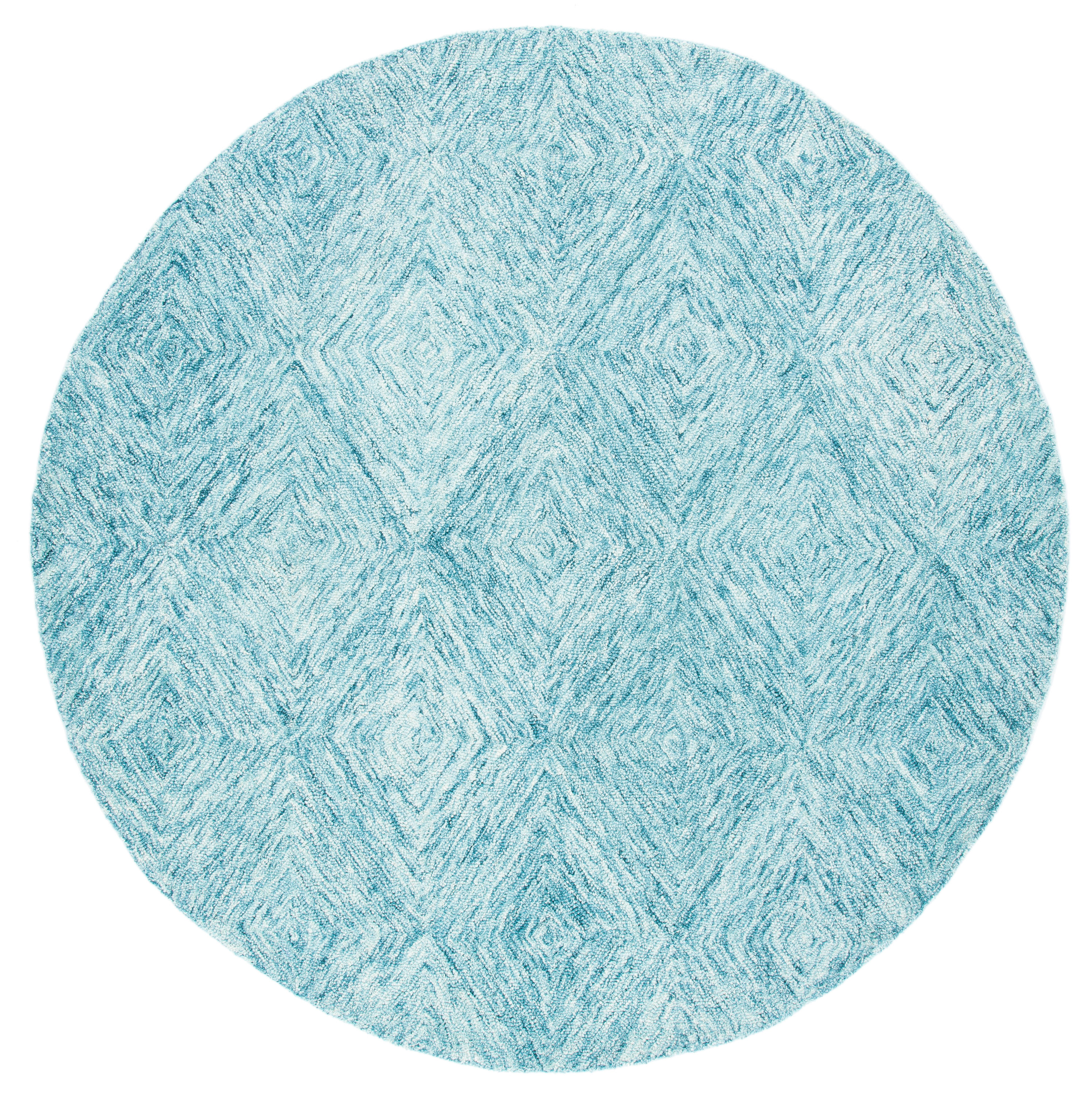 Safavieh Metro Gerdie 6 X 6 (ft) Wool Light Blue Round Indoor Geometric