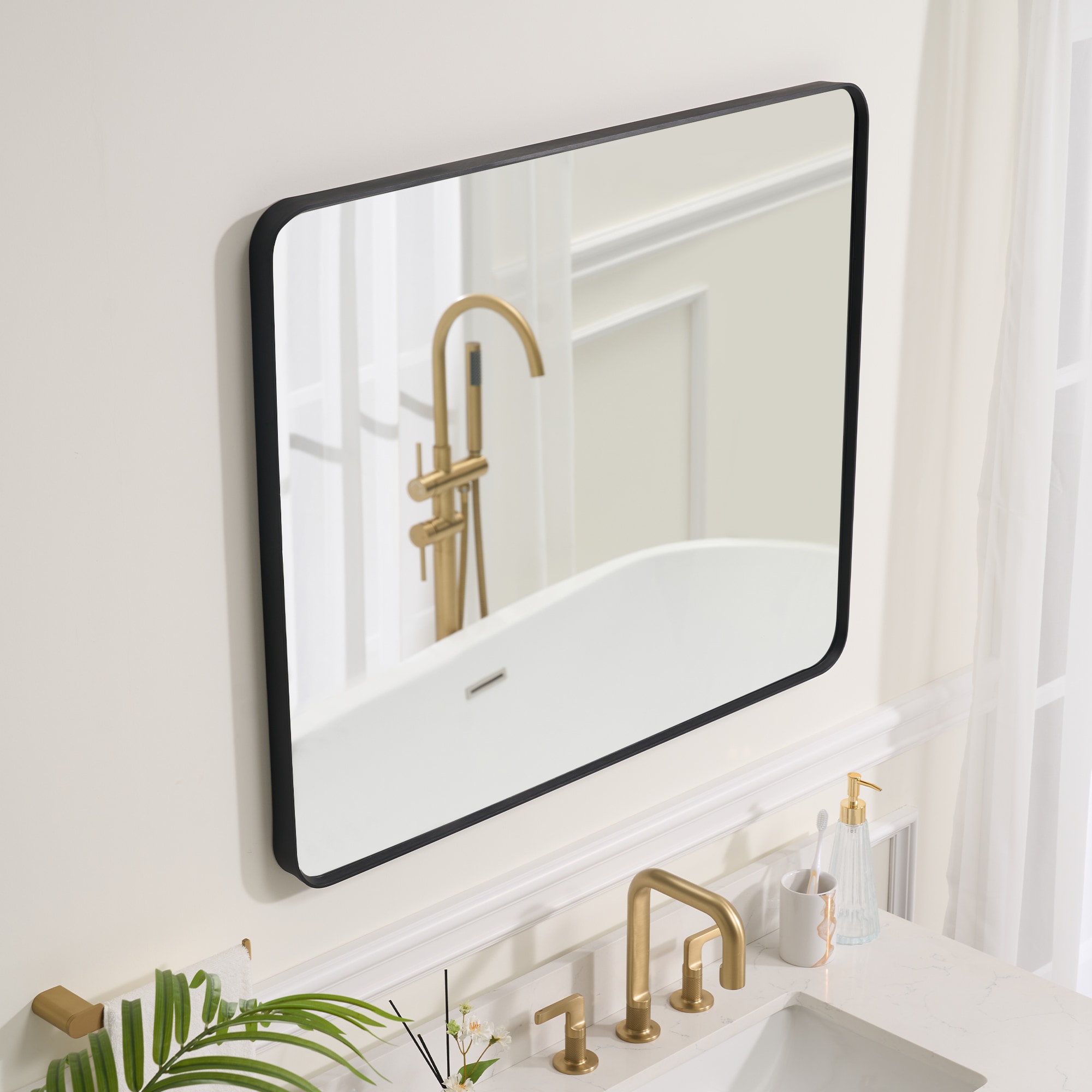 WELLFOR YAH-MSL32 Framed-Bath-Mirrors - View #2