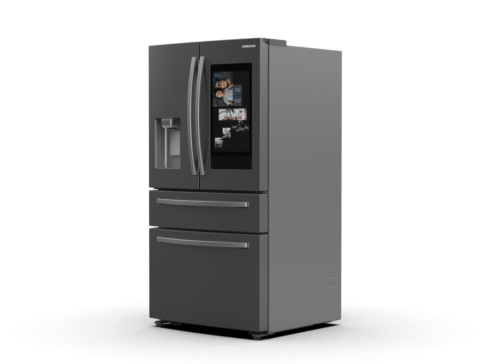 Samsung Family Hub 27 7 Cu Ft 4 Door French Door Refrigerator With Ice Maker Fingerprint Resistant Stainless Steel Energy Star At Lowes Com