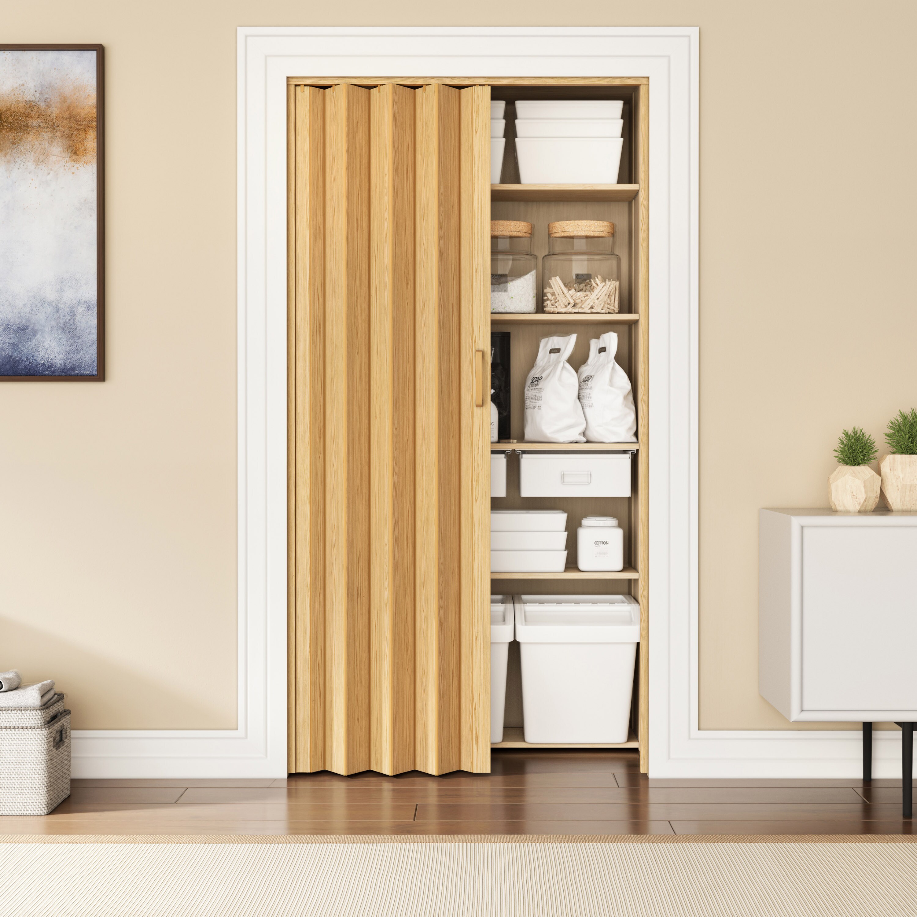 Techni Home RTA-ST48FD-GLD Accordion-Doors - View #2