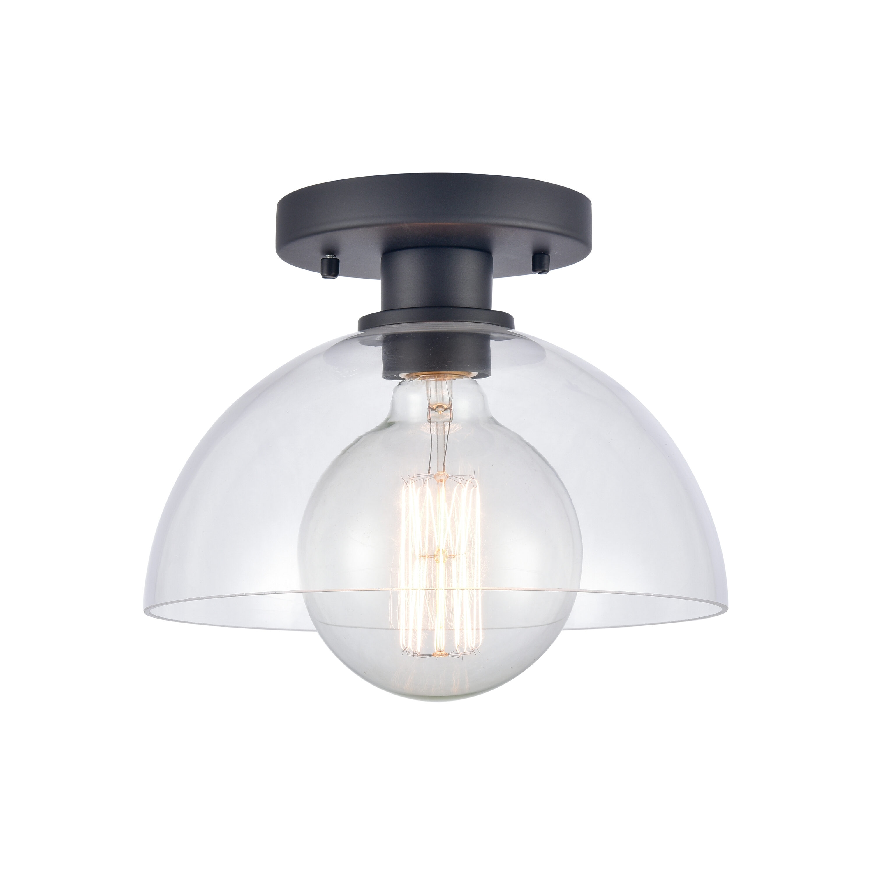 Westmore by ELK Lighting LW-2023260600715 Monument 1-Light Matte Black Semi-Flush mount light