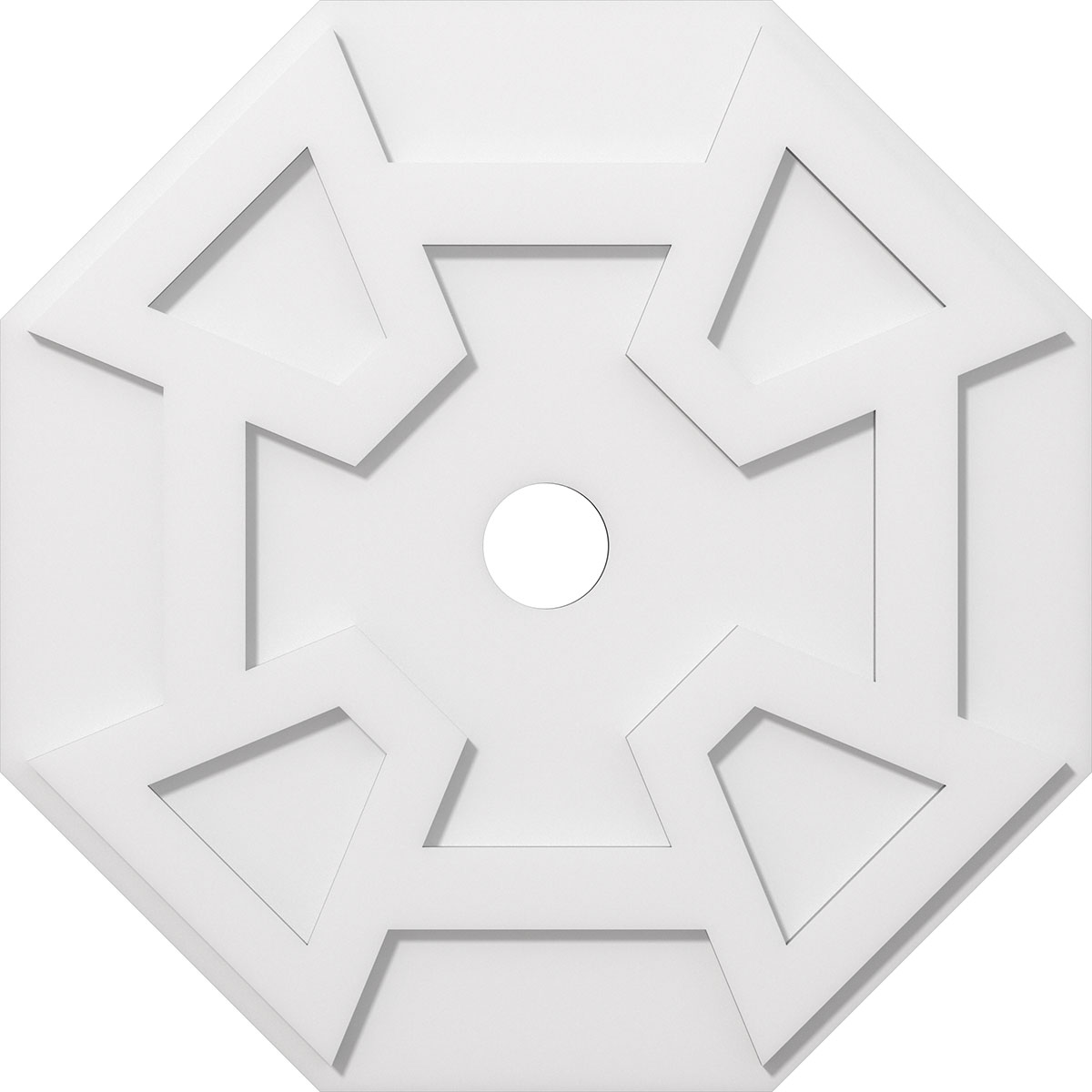 Ekena Millwork CMP26LG-03000 Logan 26-in W x 26-in L Contemporary White PVC Whole Ceiling Medallion