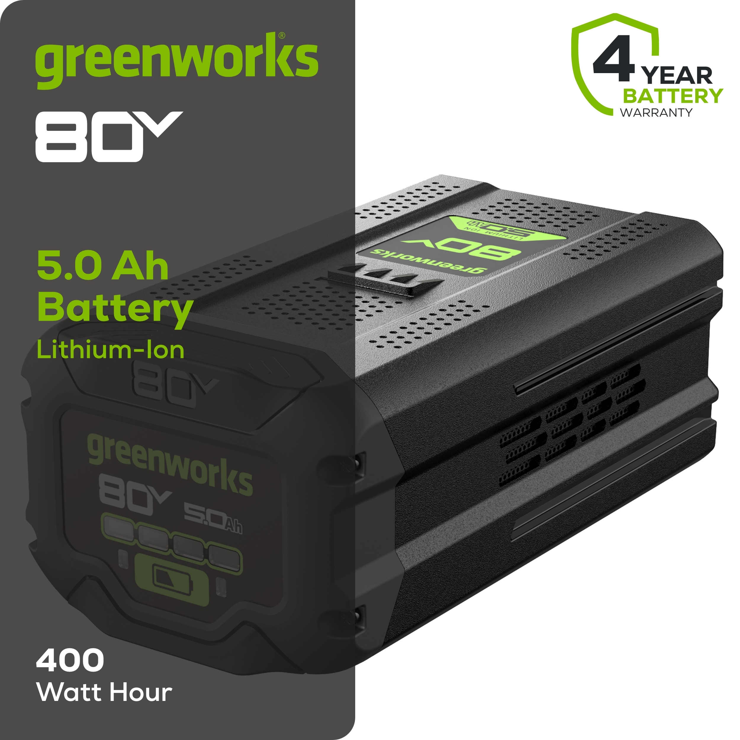 Greenworks LB8050 Cordless-Ope-Batteries - View #2