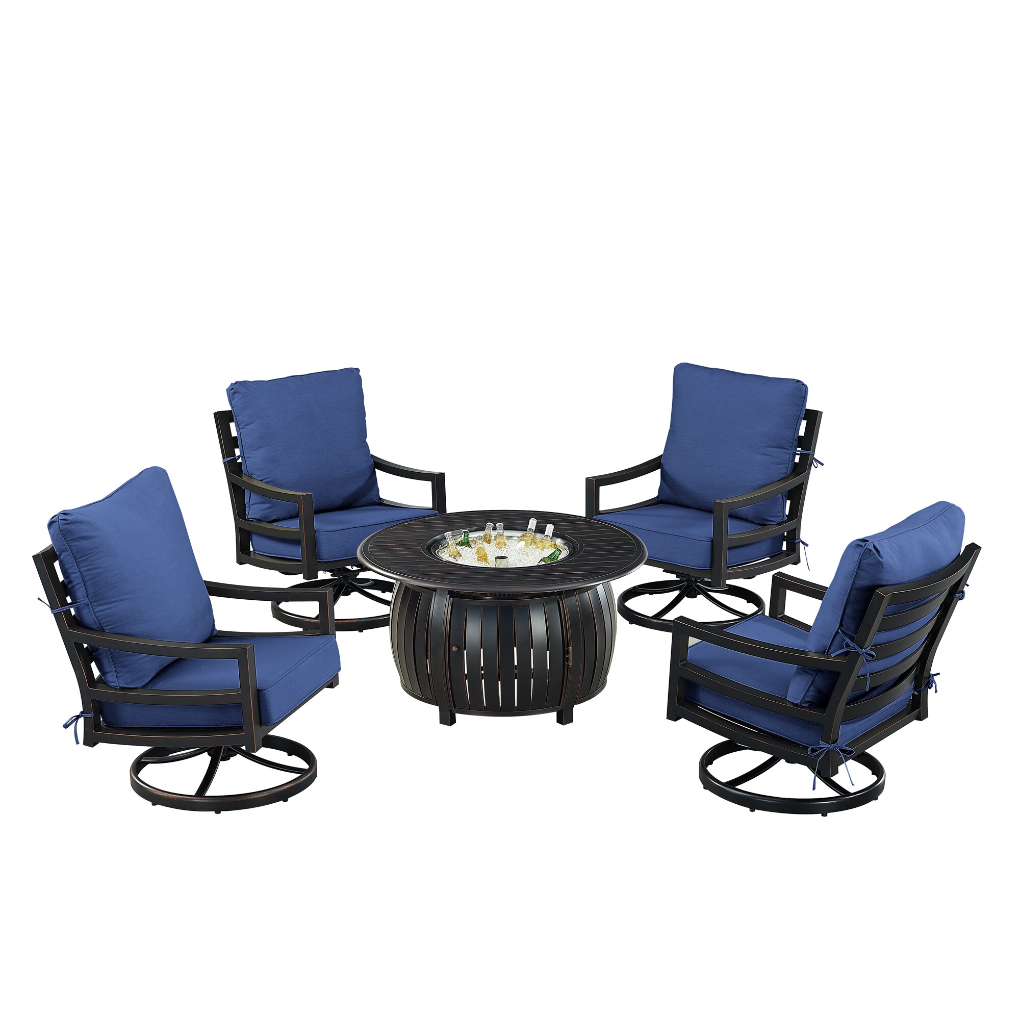 Oakland Living HUDSON4CHITALYBLCU Patio-Conversation-Sets - View #4