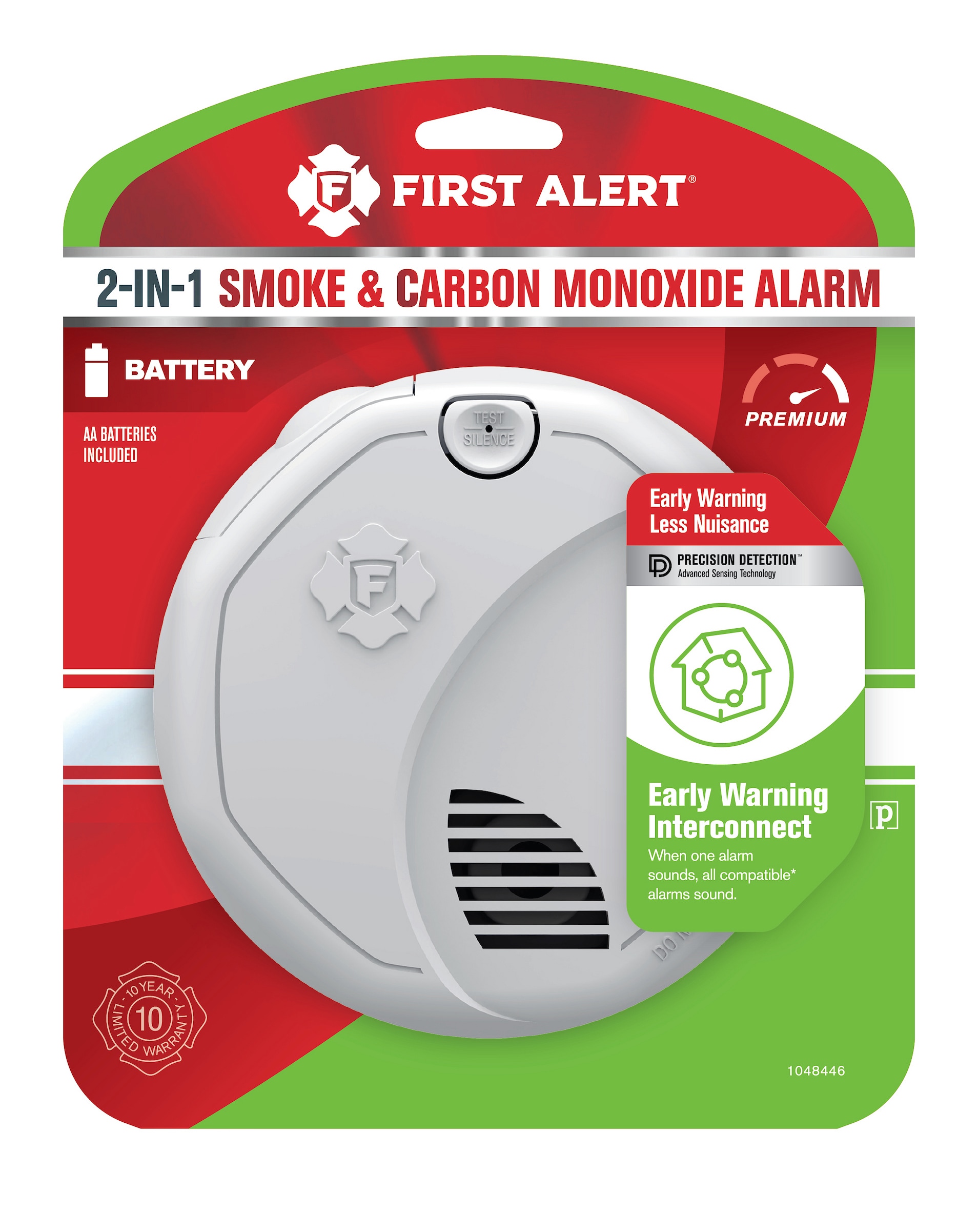 First Alert 1048446 Battery-operated Photoelectric Combination Smoke and Carbon Monoxide Detector with Voice Alert