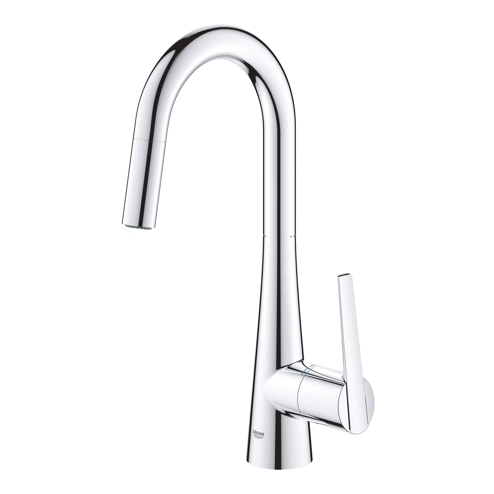 GROHE Zedra Starlight Chrome Single Handle Bar and Prep Kitchen Faucet ...