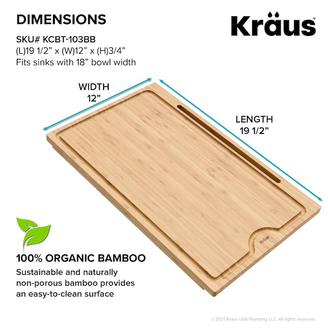 12 Inch Over The Sink Bamboo Cutting Board