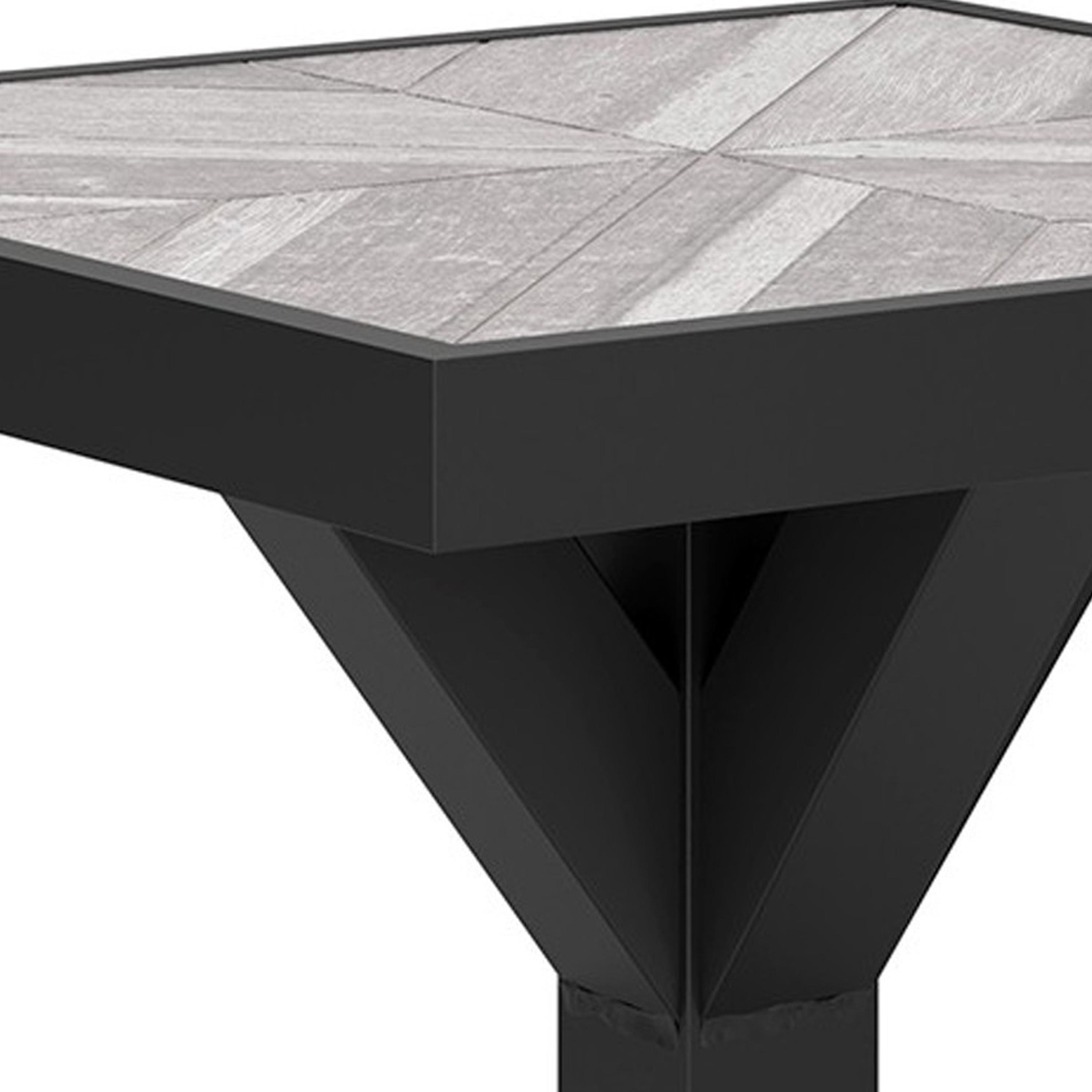 Beachcroft Black and Gray Square Outdoor End Table