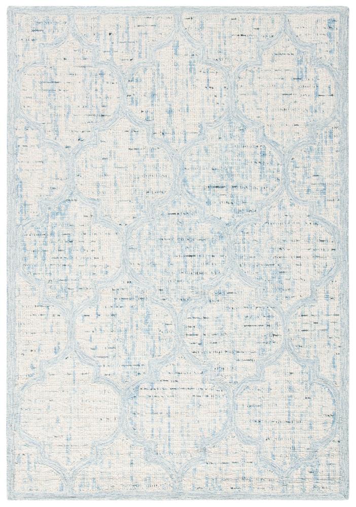 Safavieh ABT474K-4 Abstract Cerrone 4 x 6 (ft) Tufted Wool Ivory/Turquoise Rectangular Indoor Trellis Farmhouse/Cottage Area rug