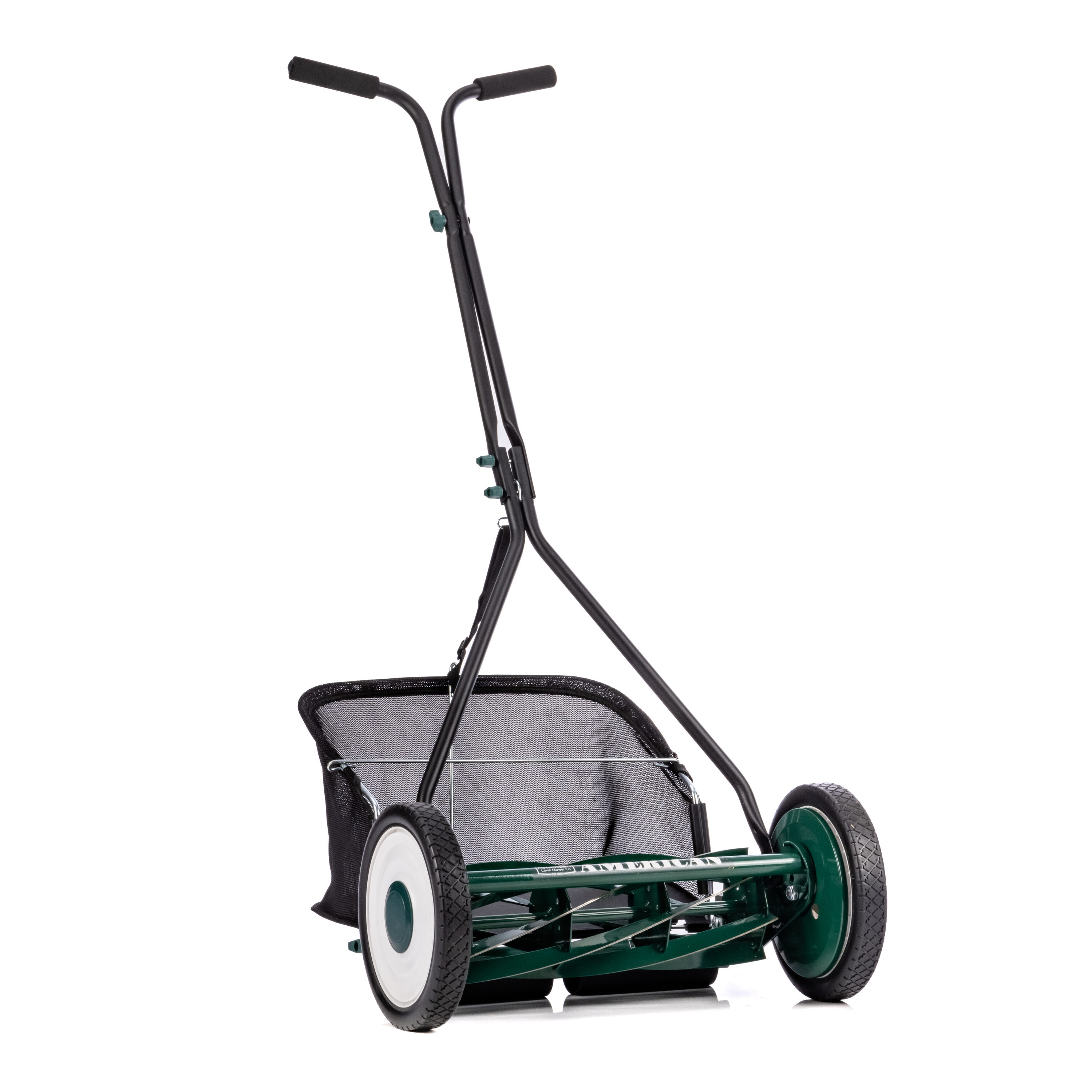 Reel Mower 12inch, Reel Lawn Mower with Adjustable Mowing Height, 5 Blades  and Collection Bag, Push Reel Lawn Mower Walk-Behind Lawn Mowers for