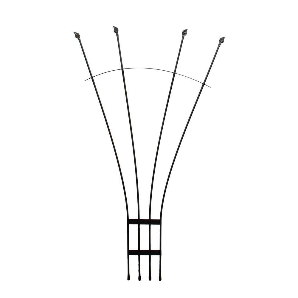 Minuteman International FT-37G 38-Inches W x 56-Inches H Graphite Powder Coat Wrought Iron Garden Trellis For Climbing Plants For Cucumbers For Roses For Tomatoes