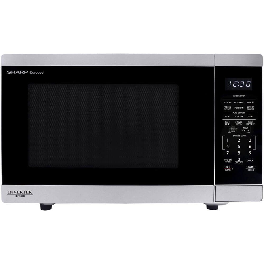 Sharp - New SMC1465KM Model with Child Lock- Plus 30 Key for Quick Start- Orville Redenbacher Preset Buttons- Auto Defrost- Silent Mode- Sound Off Reminder #SMC1465HM