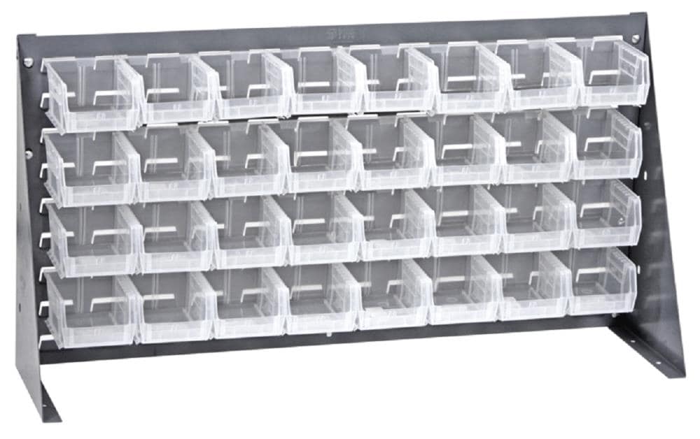 Louvered bench rack 36-in W x 19-in H x 8-in D Gray Steel Bin | - Quantum Storage Systems QBR-3619-210-32CL