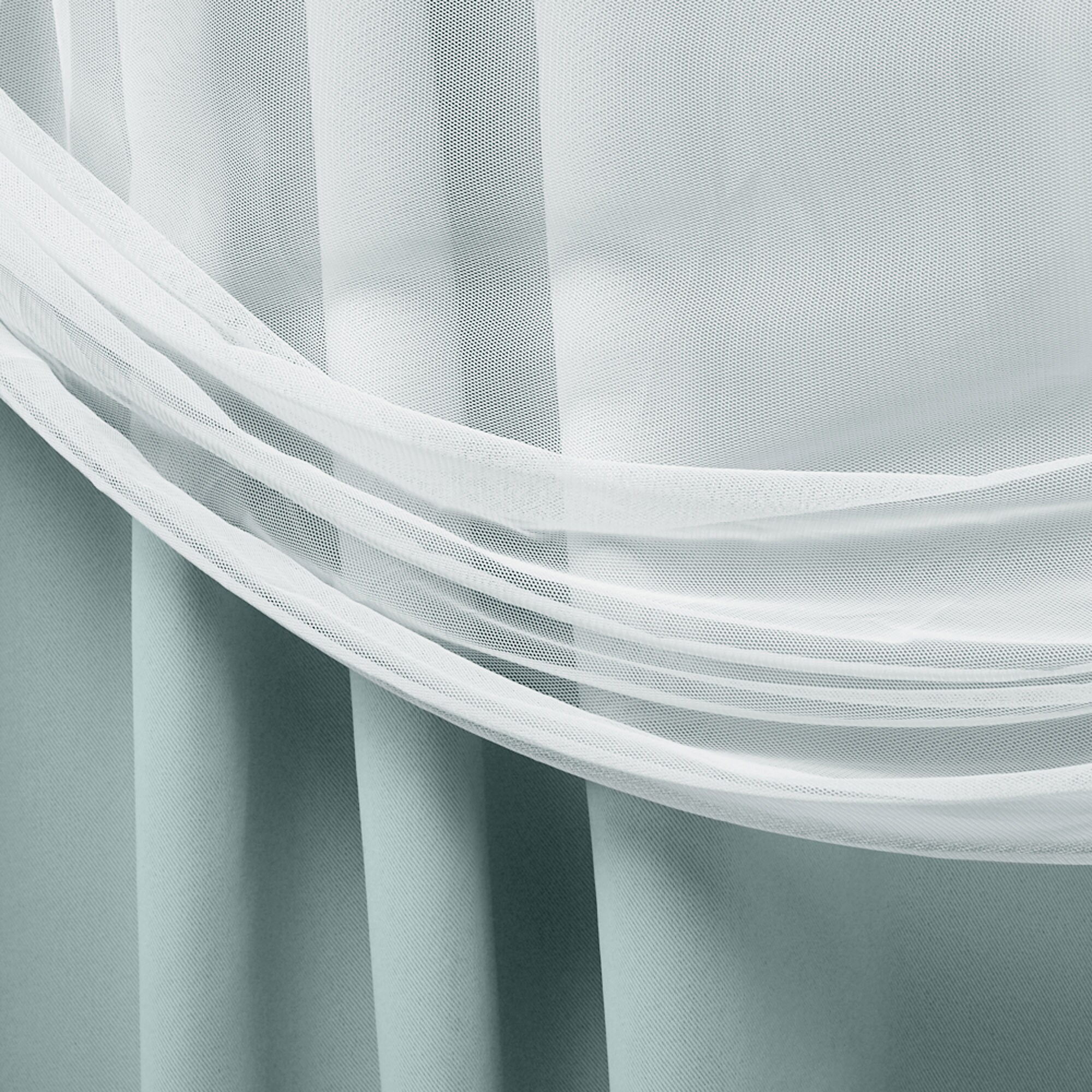 Seafoam and Cloud Gray Polyester Blackout Grommet Window Panels