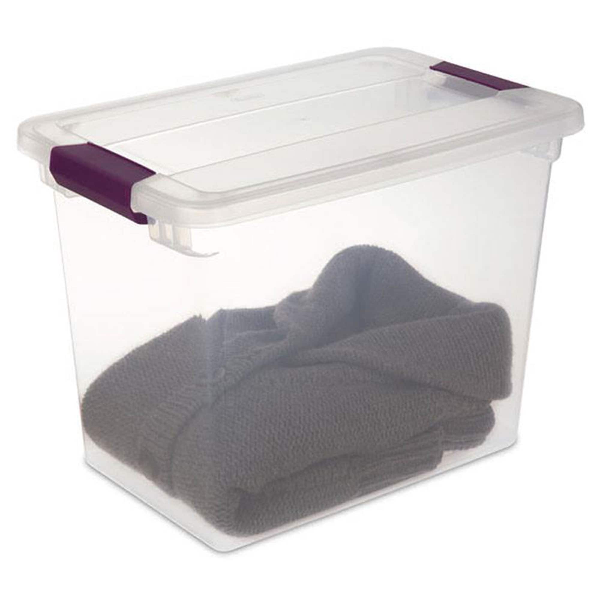 Sterilite Corporation 6-Pack Sterilite Medium 6.75-Gallons (27-Quart) Clear  Tote with Latching Lid in the Plastic Storage Containers department at