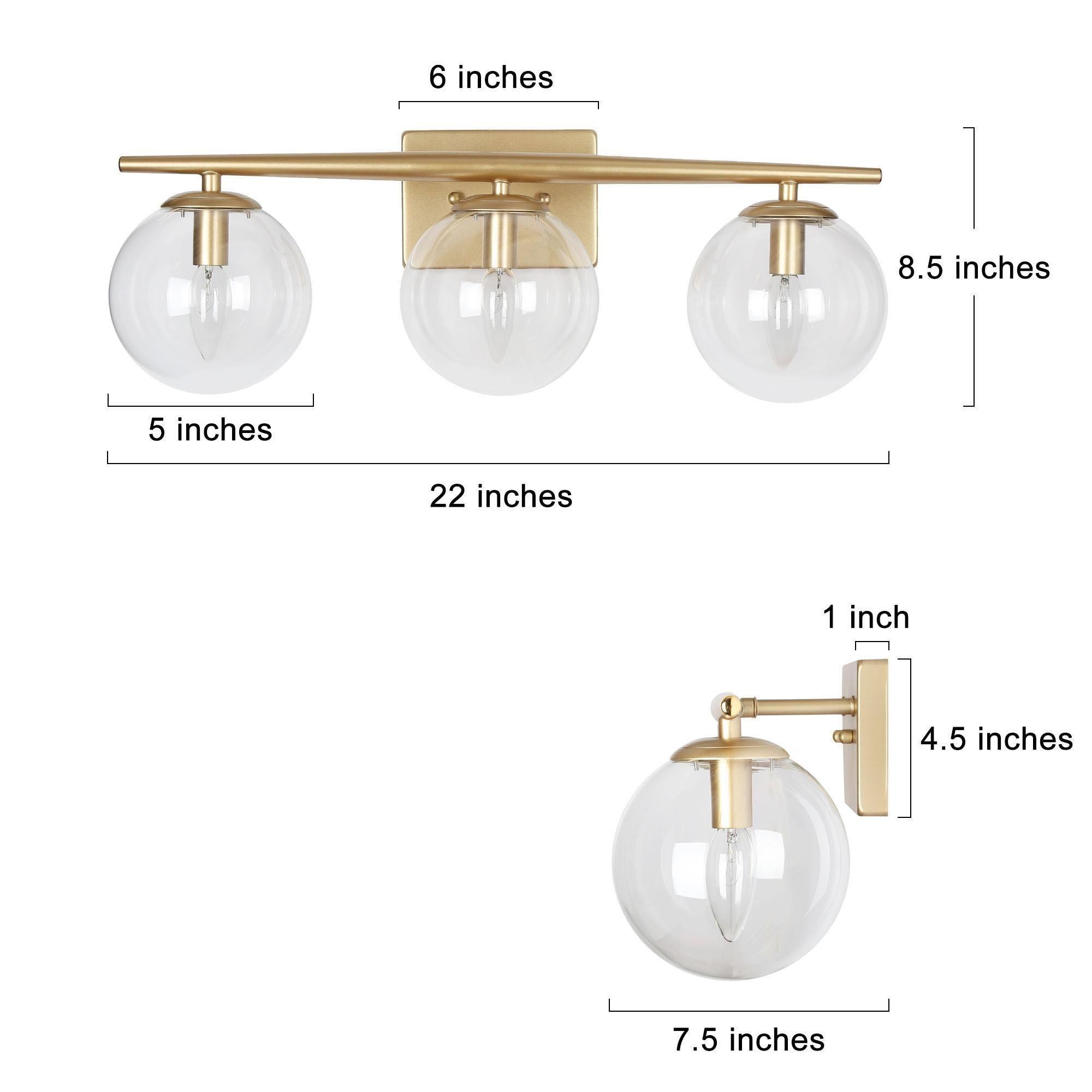 Uolfin 22-in 3-Light Matte Gold LED Modern/Contemporary Vanity Light in ...