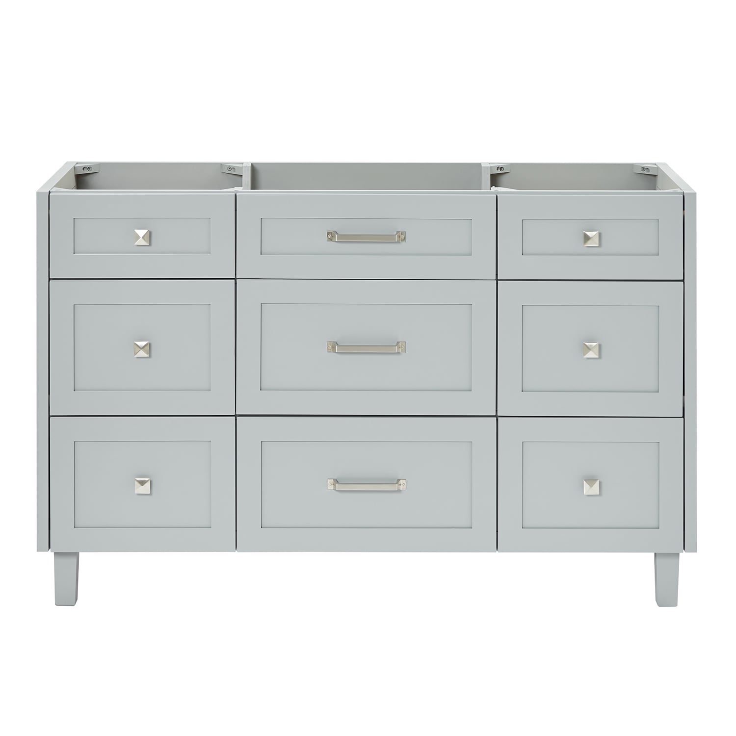 ARIEL B54-BC-GRY Monroe 54-in Gray Bathroom Vanity Base Cabinet without Top