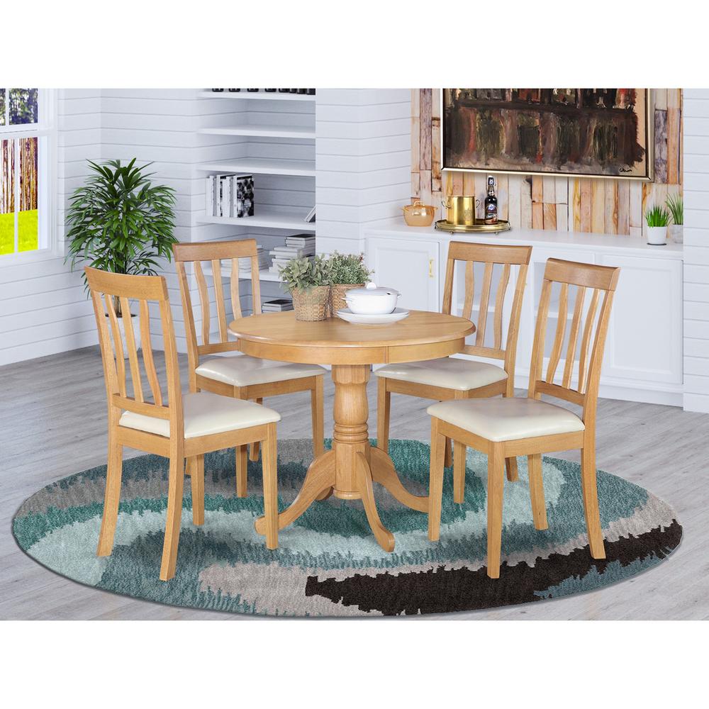 East West Furniture ANTI5-OAK-LC Dining-Sets - View #3