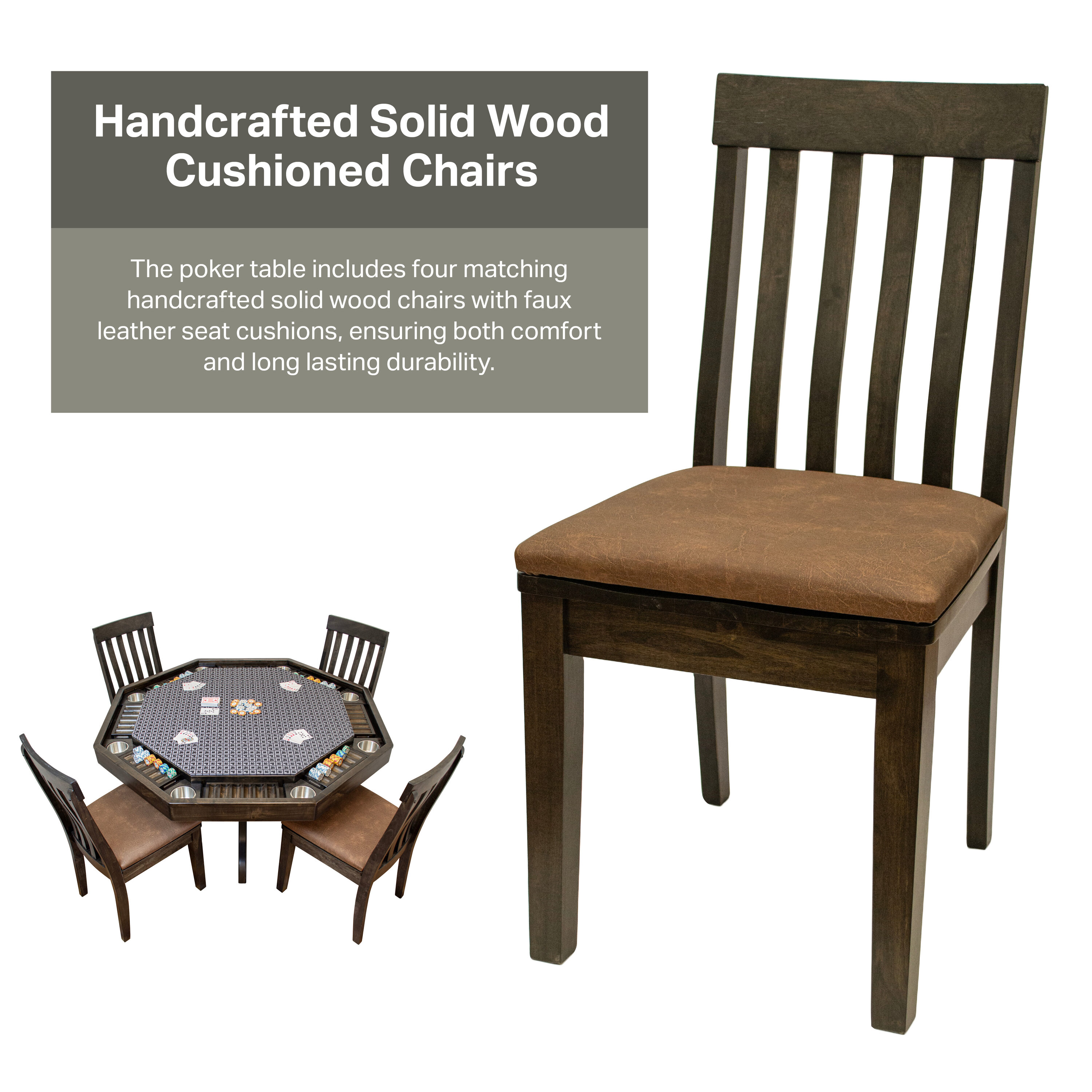 Mocha Knotty Alder Rectangular Poker Table with Stainless Steel Cup Holders