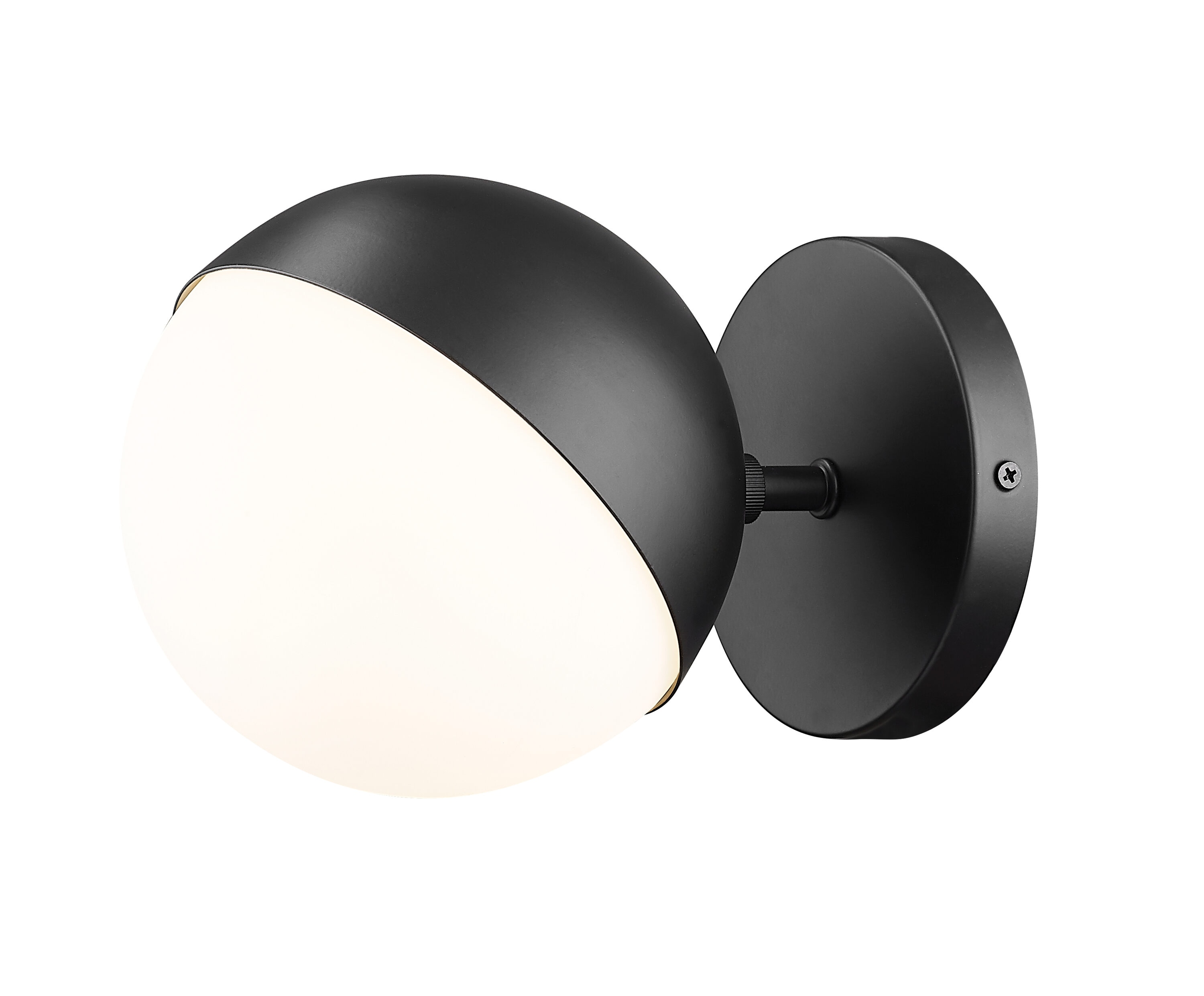 Z-Lite 7517-1S-MB Realm Sphere 6.25-in W 1 -Light Matte Black Transitional Wall Sconce
