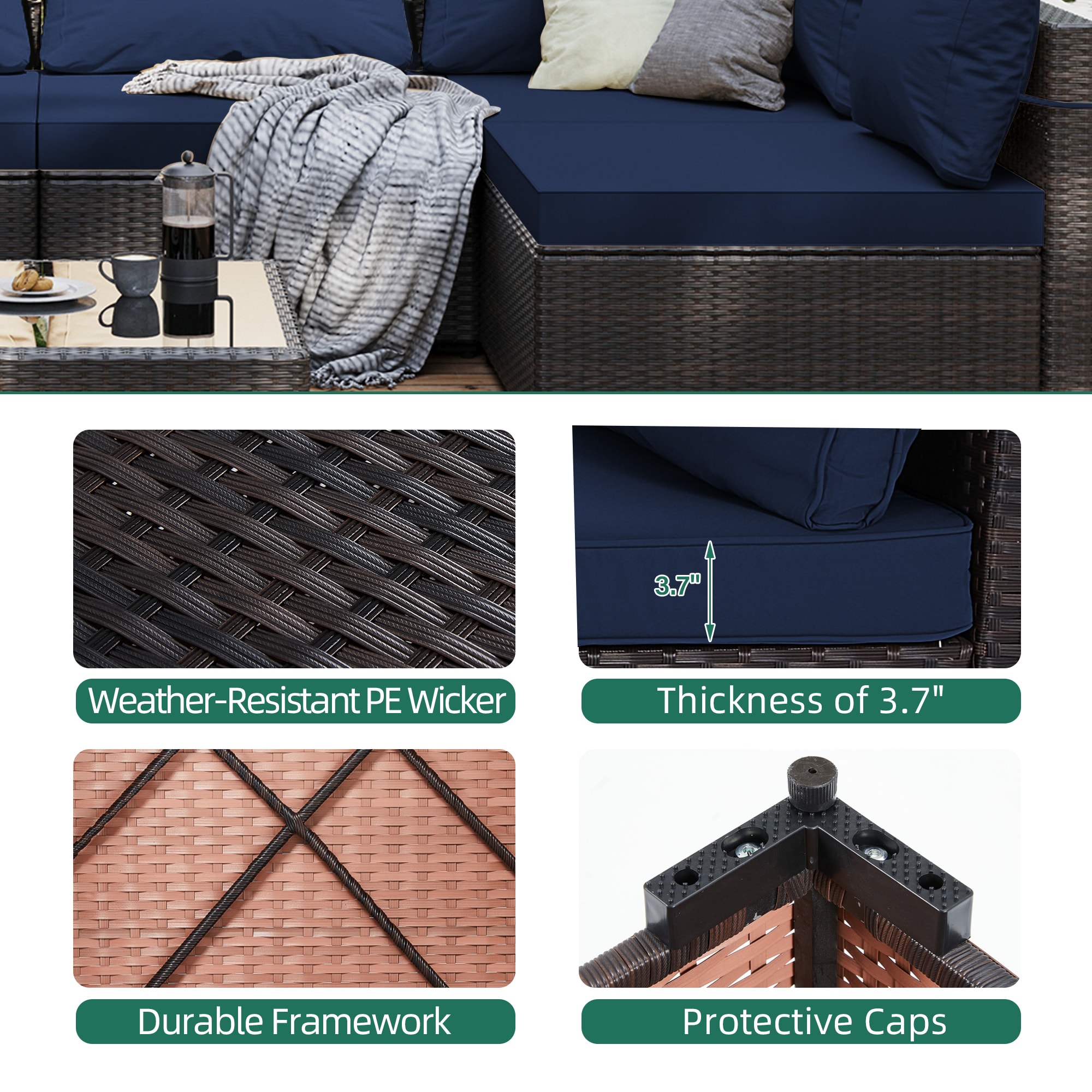 UPHA TBSF-AB28SMB-NAVY Patio-Conversation-Sets - View #5