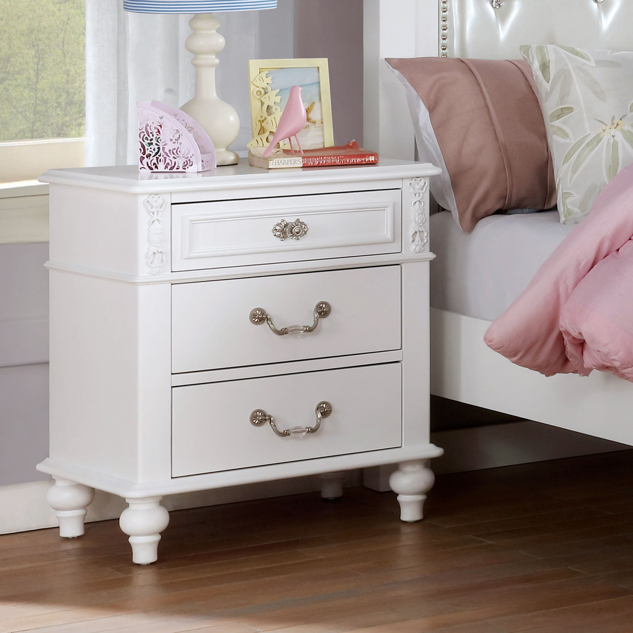 Furniture of America IDF-7174N Winamac White Nightstand