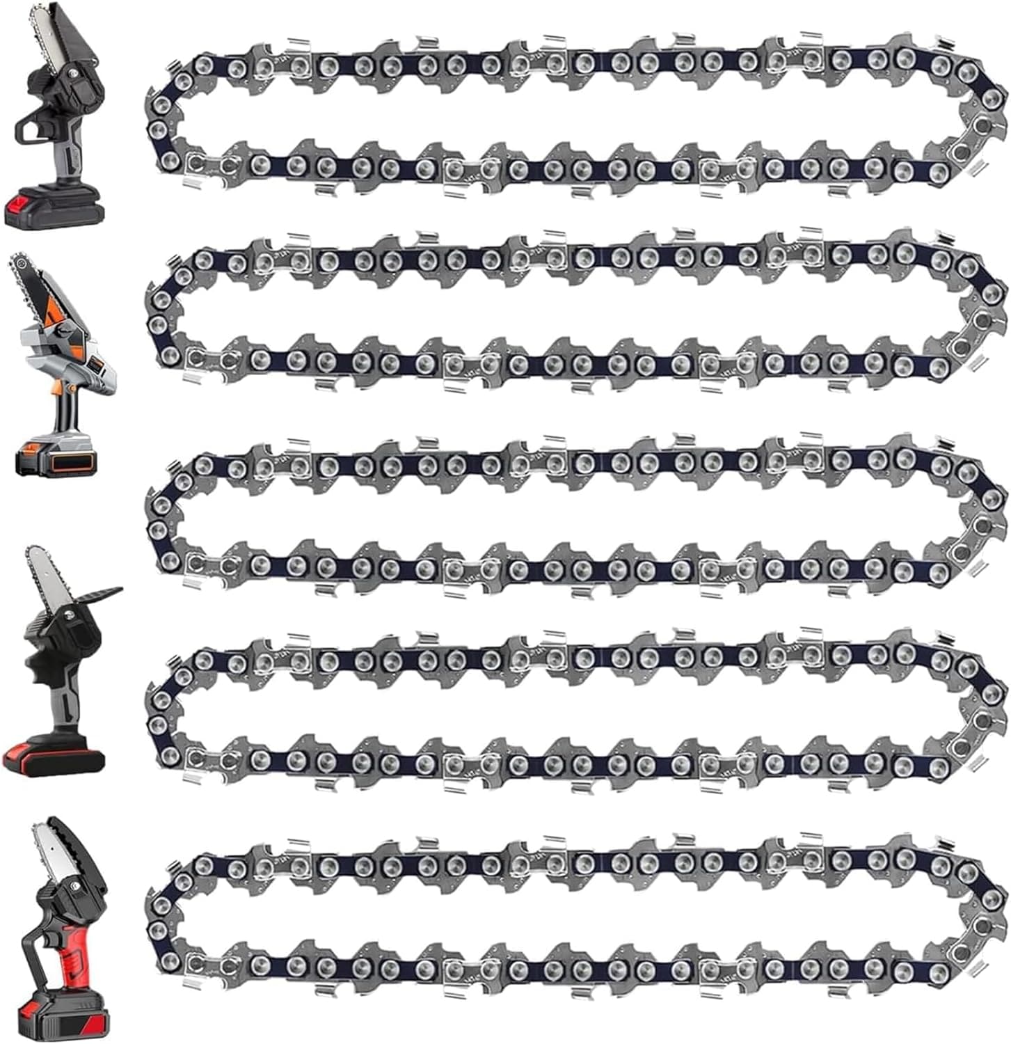 Zeeksaw 5 Pieces 4 Inch Mini Chainsaw Chain for Stihl GTA 26 with 4 Inch Replacement Chains for Cordless Electric Portable Mini Chainsaw for Wood Branch Cutting