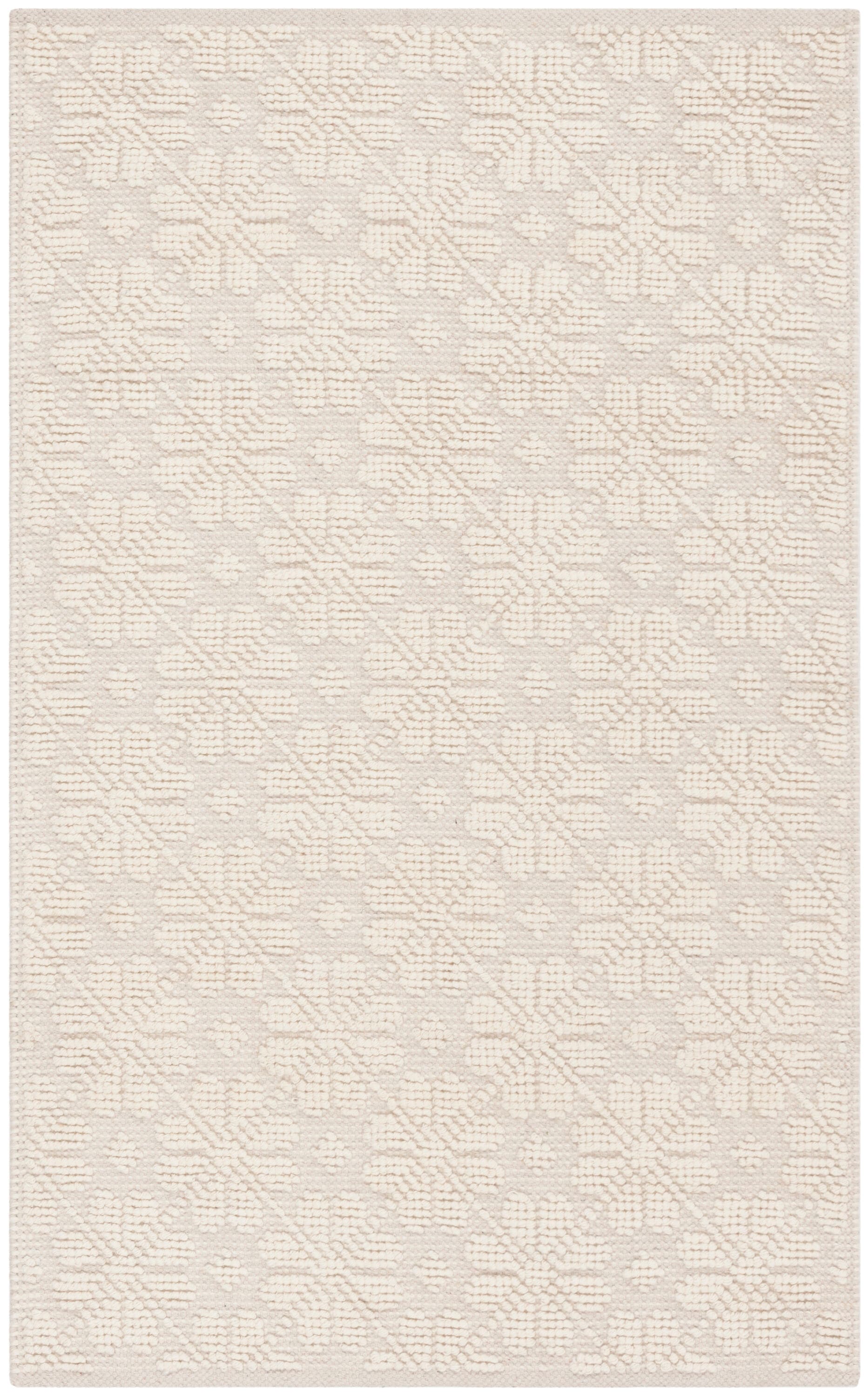 Ivory Handwoven Wool and Cotton Tufted Reversible Accent Rug 2'3" x 4'