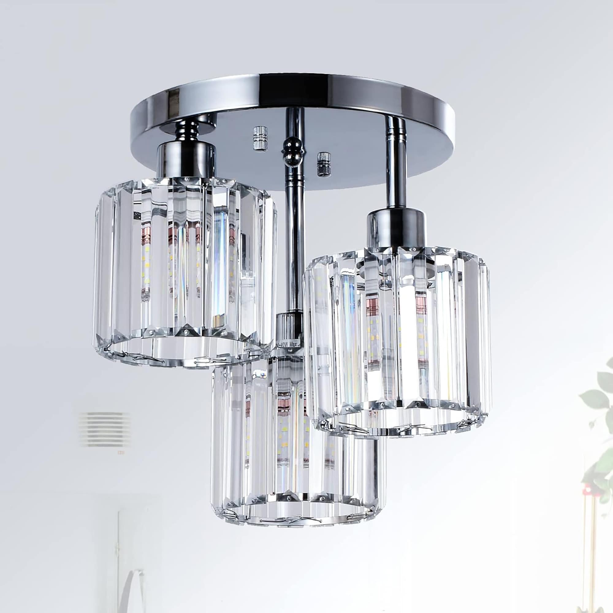Sunrinx DD-12-CDL 3 -Light 10.6-in Clear Flush Mount Light