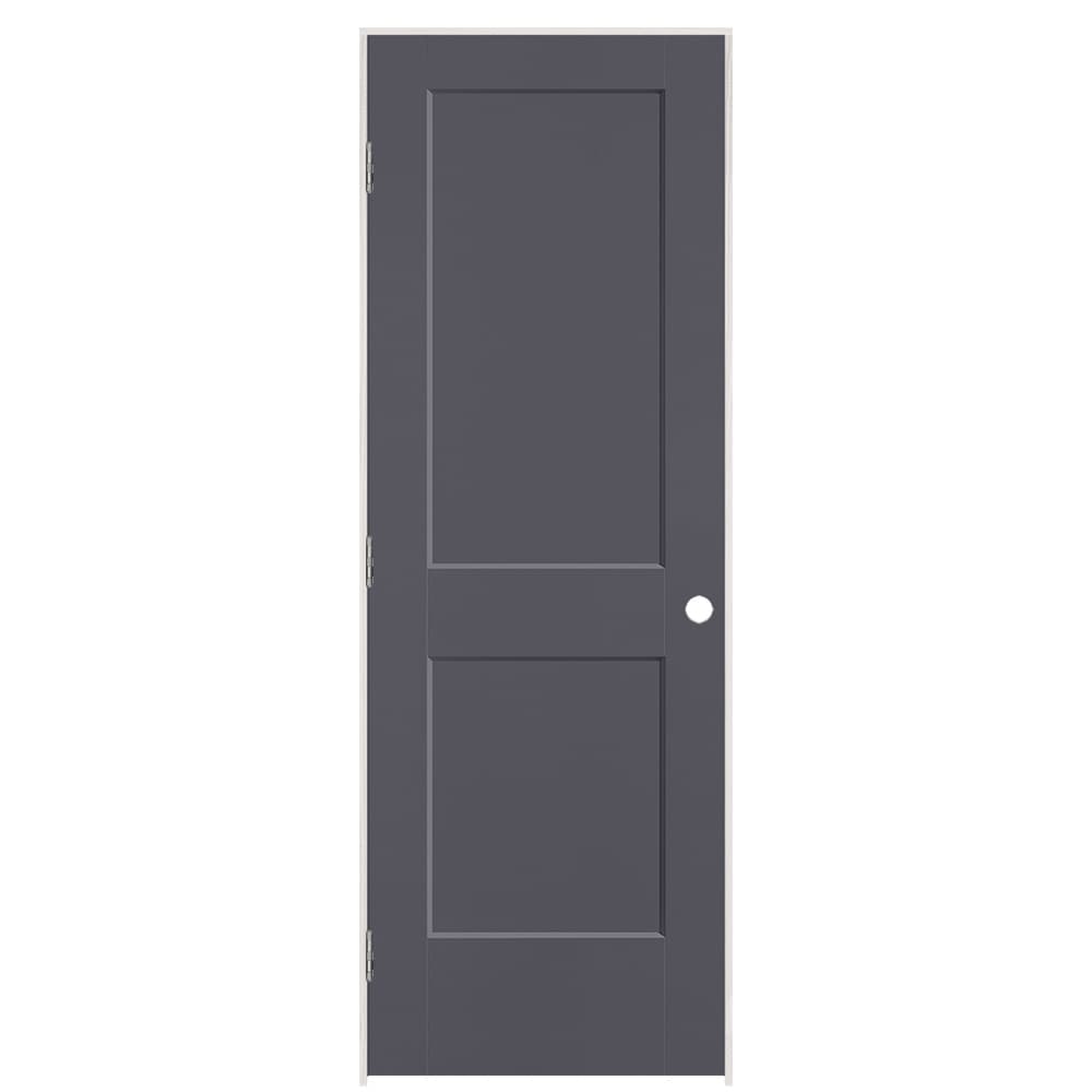 Masonite 896035 28-in x 80-in Slate Solid core 2-panel square Right hand Smooth Prefinished Molded composite Flat Jamb Single Prehung Interior Door