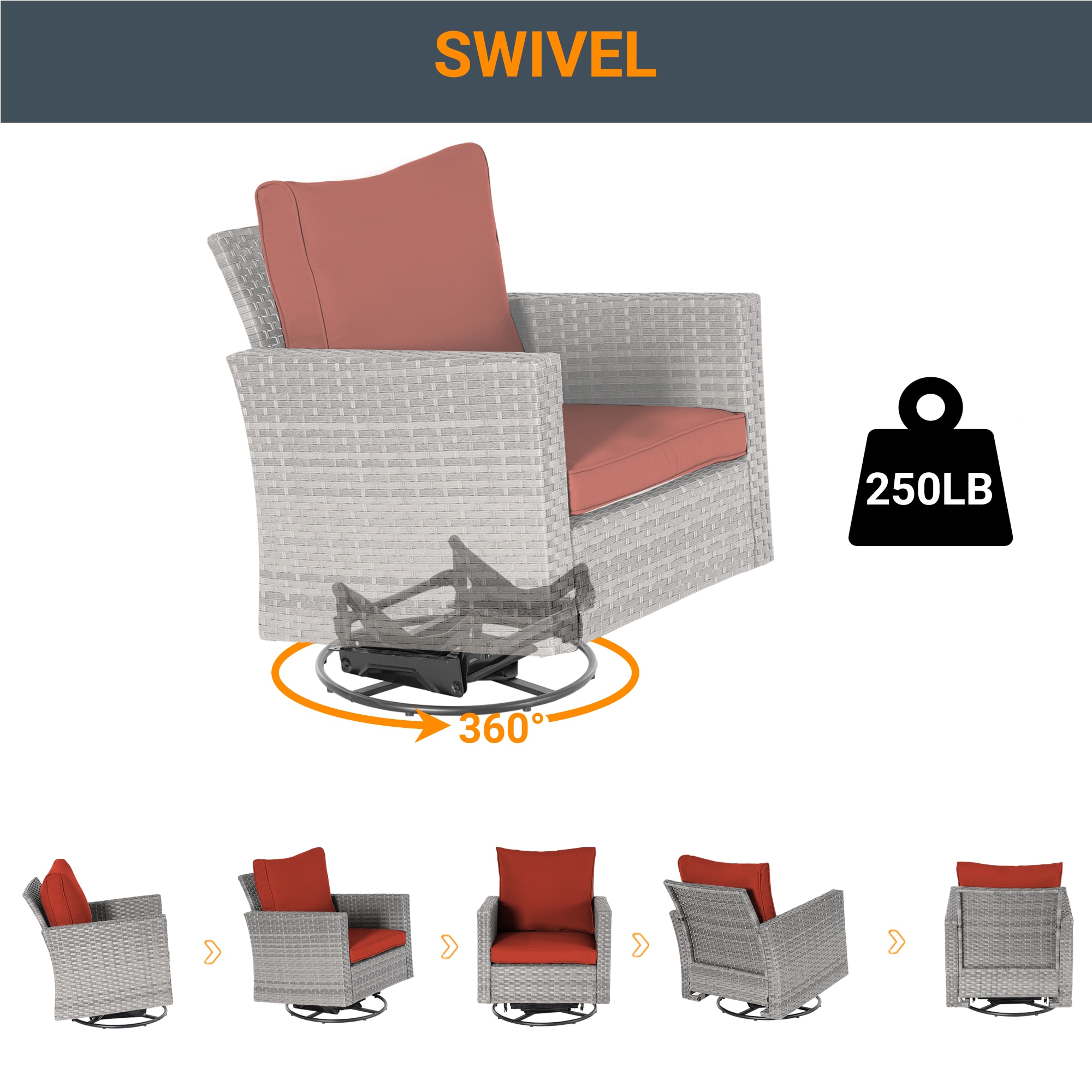 Sonkuki SD-PS2R-HOG-T3 Patio-Conversation-Sets - View #3