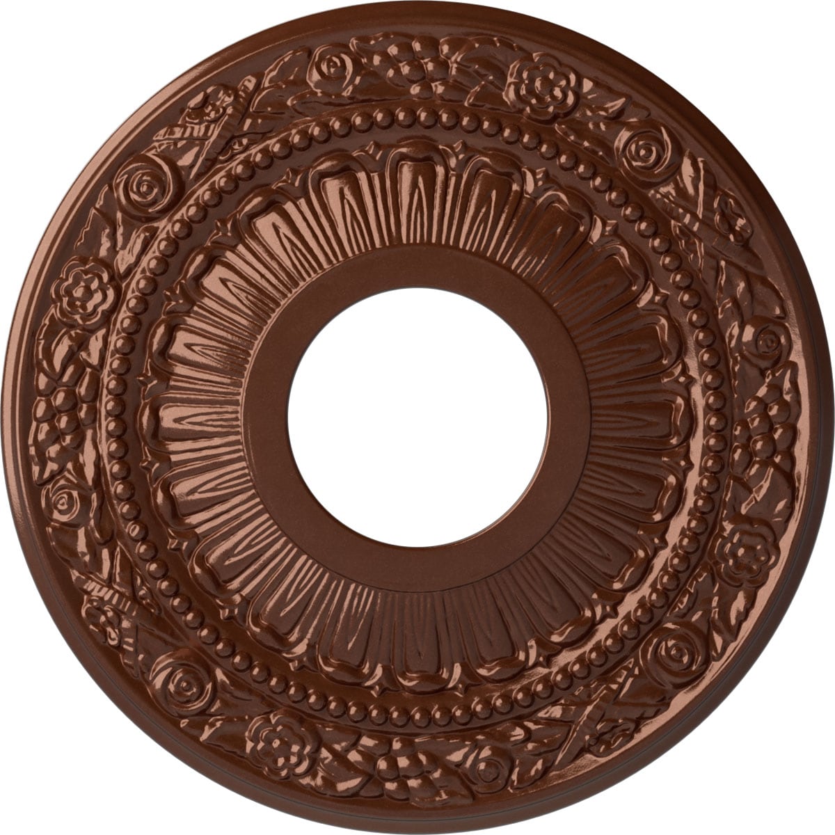 Ekena Millwork CM12NACPS Nadia 12.125-in W x 12.125-in L Painted Copper Penny Polyurethane Whole Ceiling Medallion